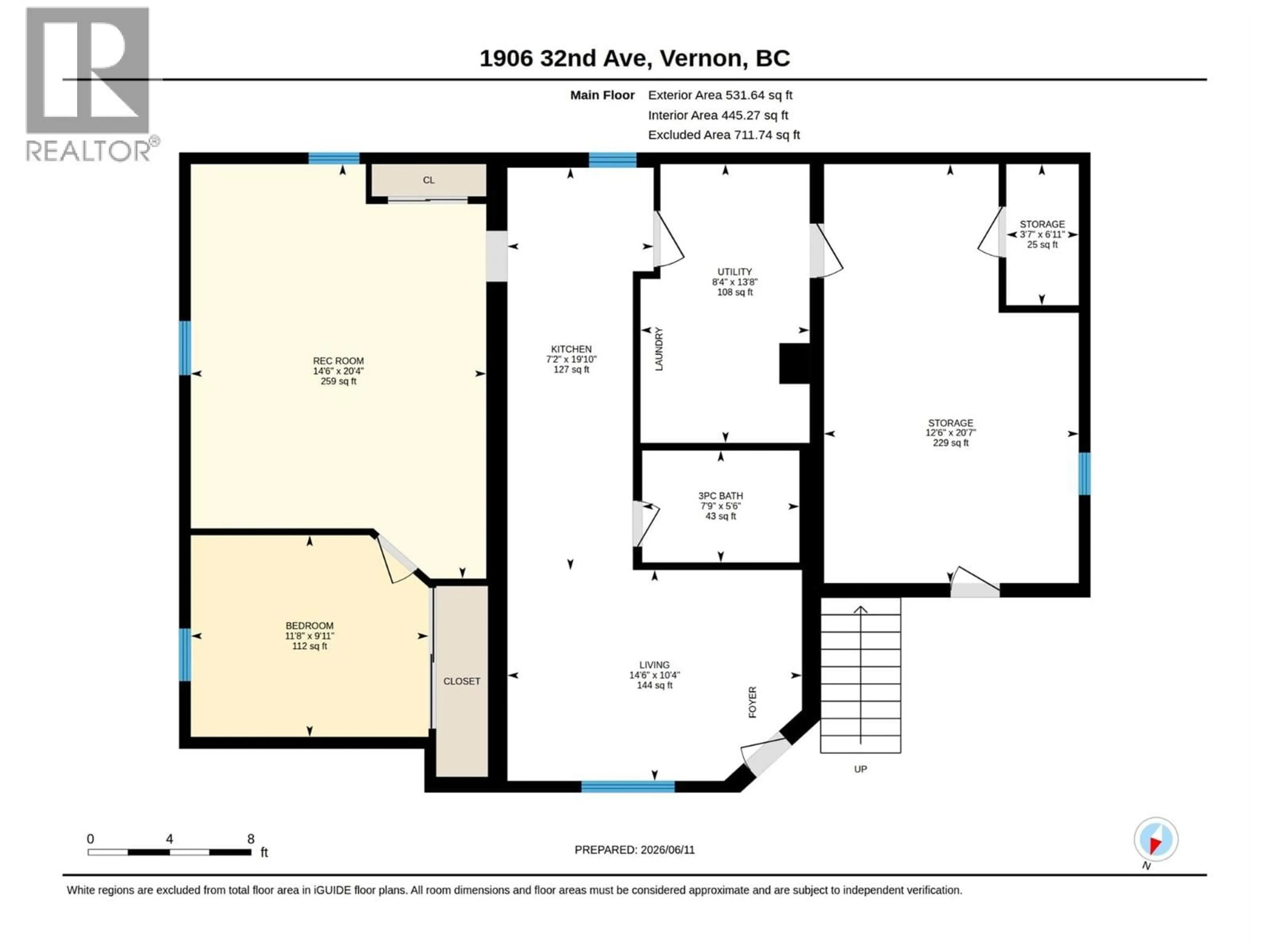 Floor plan for 1906 32 AVENUE, Vernon British Columbia V1T2J7