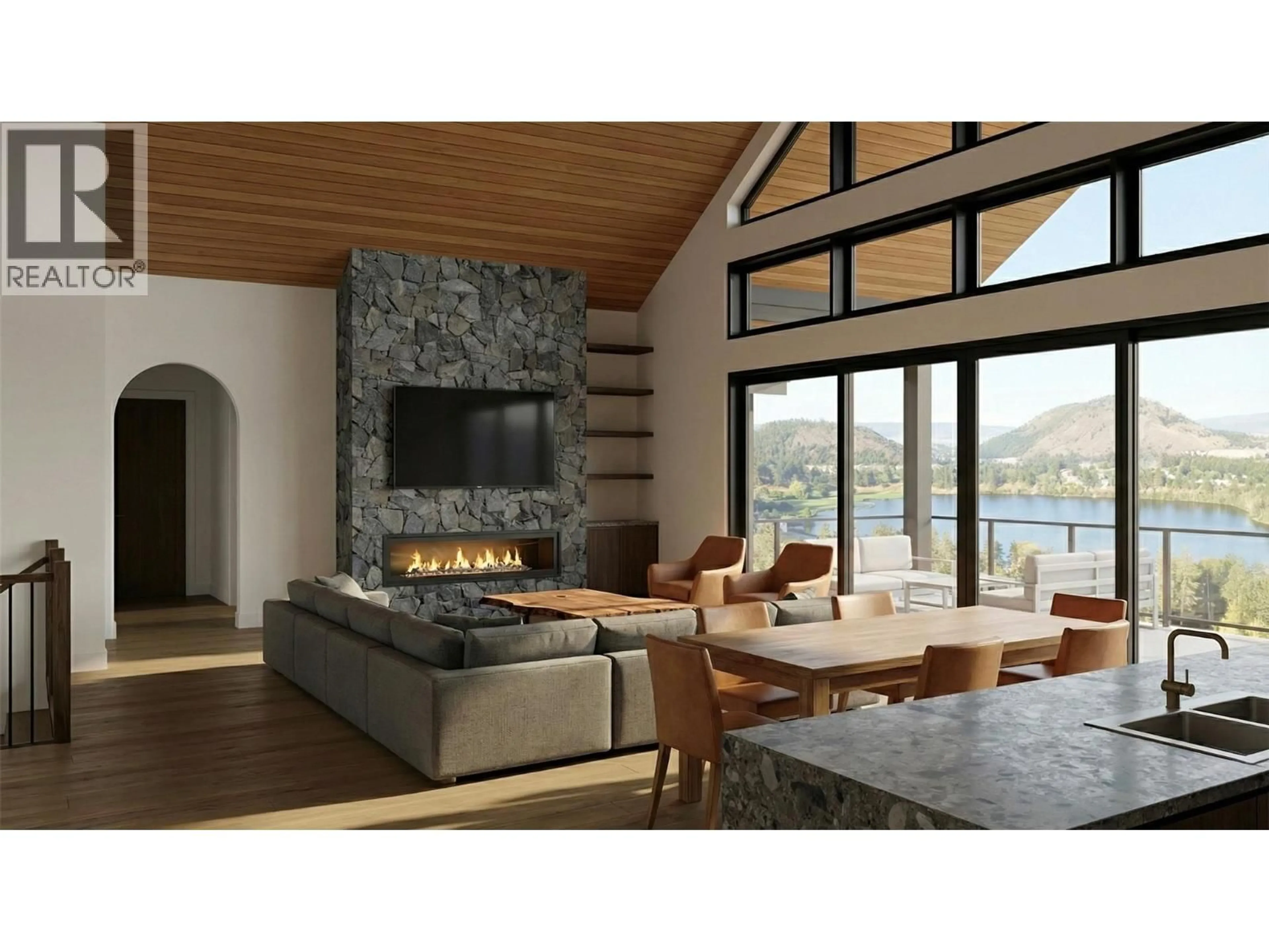 Living room with furniture, wood/laminate floor for 2495 PINNACLE RIDGE DRIVE, West Kelowna British Columbia V4T0E3