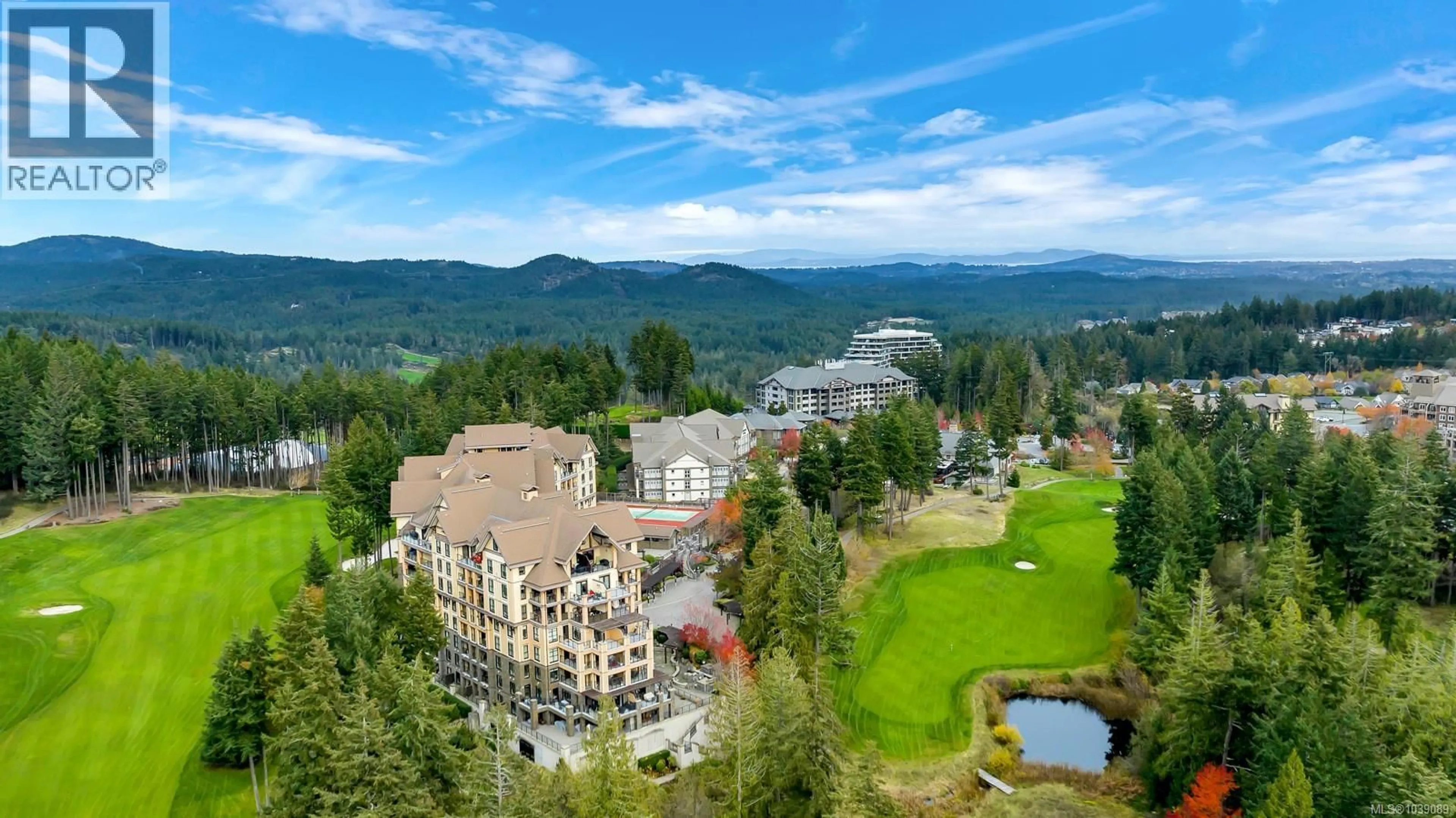 A pic from outside/outdoor area/front of a property/back of a property/a pic from drone, mountain view for 802 - 1400 LYNBURNE PLACE, Langford British Columbia V9B0A4