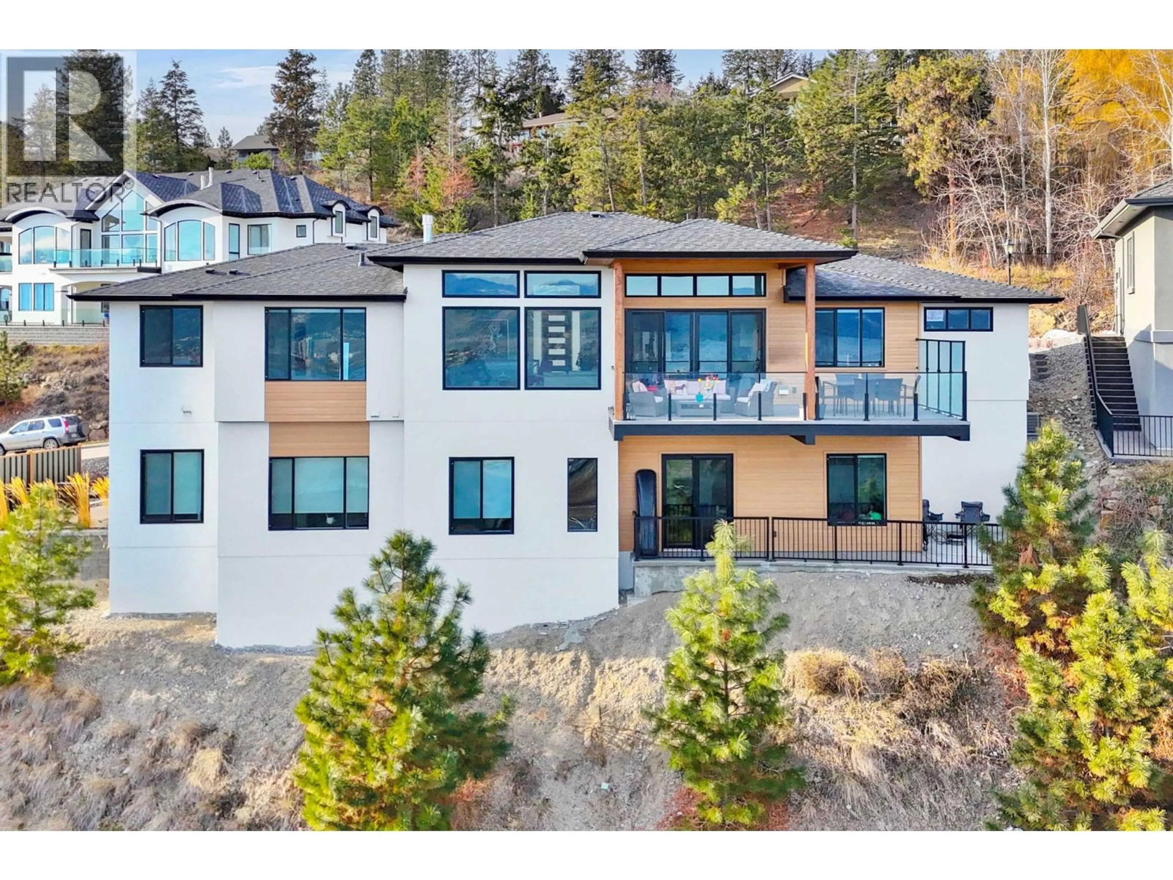 A pic from outside/outdoor area/front of a property/back of a property/a pic from drone, mountain view for 1821 DIAMOND VIEW DRIVE, West Kelowna British Columbia V1Z4B7