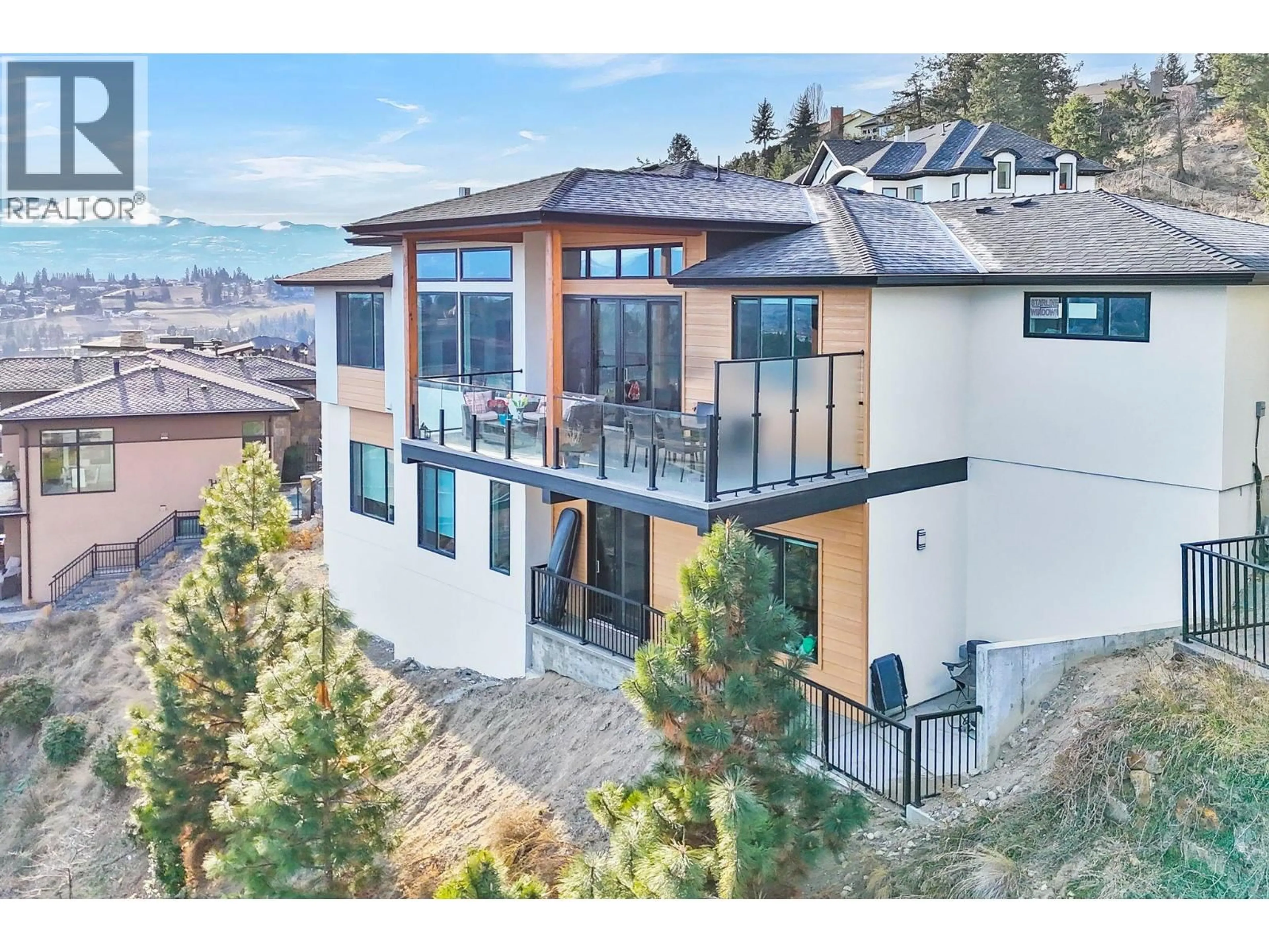 A pic from outside/outdoor area/front of a property/back of a property/a pic from drone, mountain view for 1821 DIAMOND VIEW DRIVE, West Kelowna British Columbia V1Z4B7