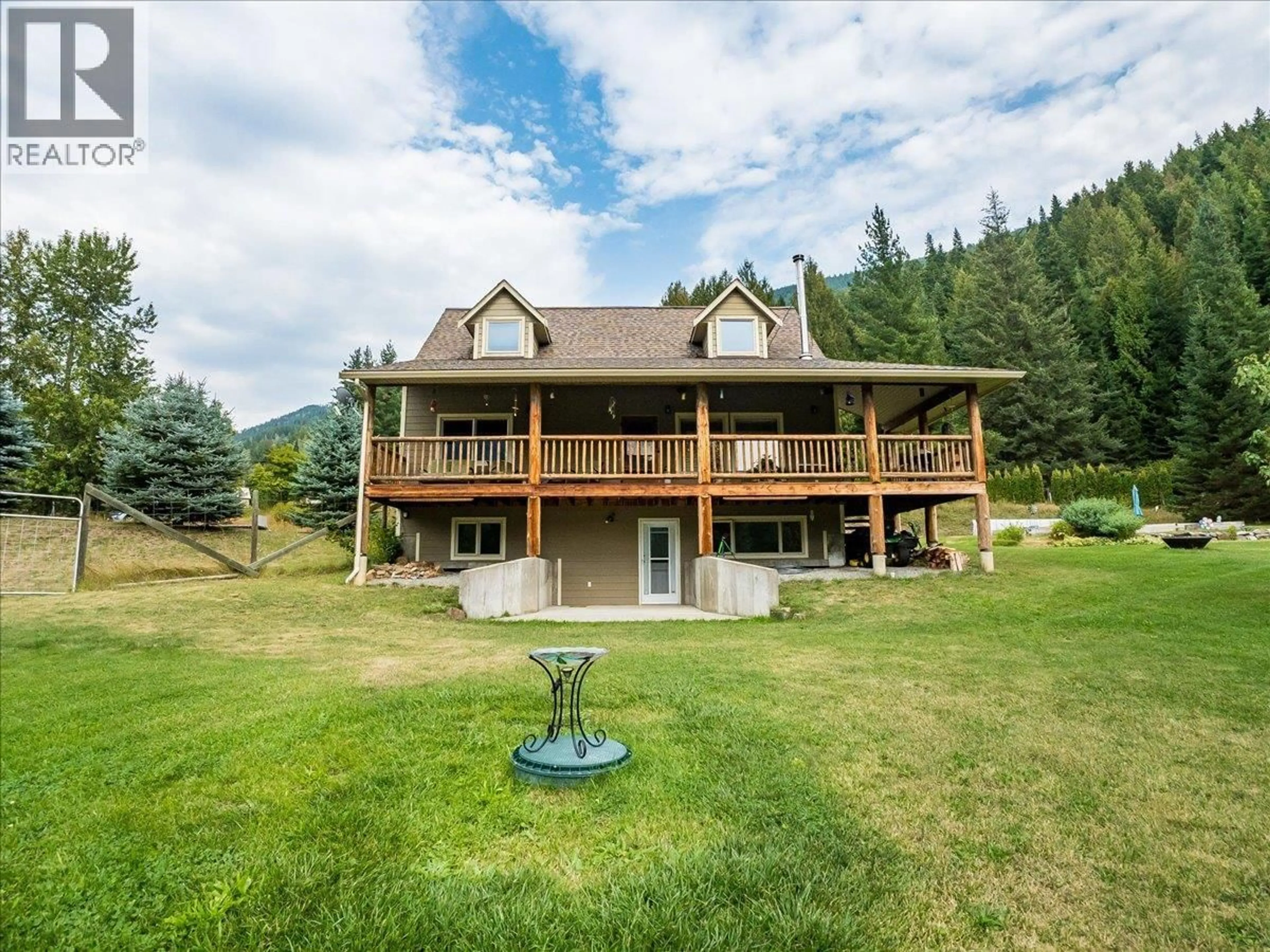 A pic from outside/outdoor area/front of a property/back of a property/a pic from drone, water/lake/river/ocean view for 955 CEDAR BRAE ROAD, Glade British Columbia V1N4R5
