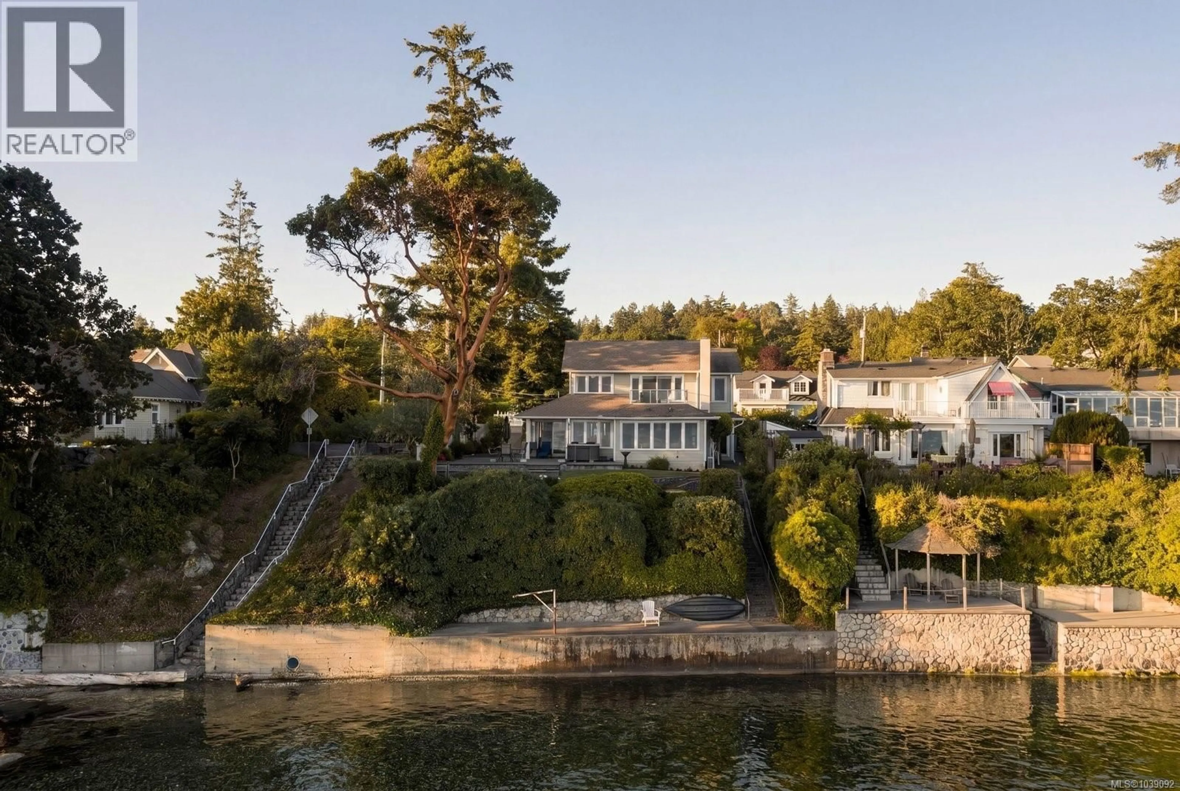 A pic from outside/outdoor area/front of a property/back of a property/a pic from drone, water/lake/river/ocean view for 10652 MADRONA DRIVE, North Saanich British Columbia V8L5L8