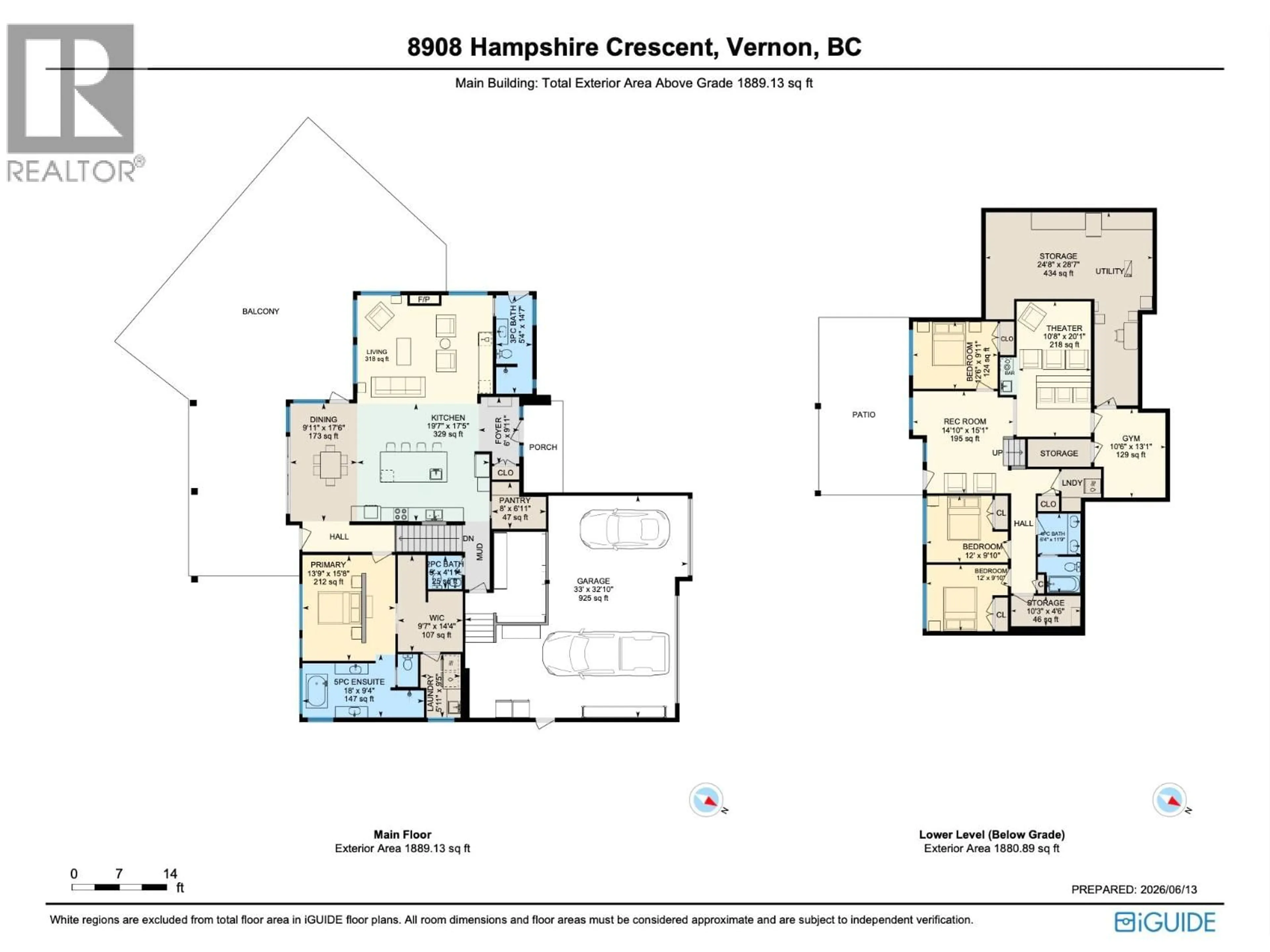 Floor plan for 8908 HAMPSHIRE CRESCENT, Vernon British Columbia V1H2K9