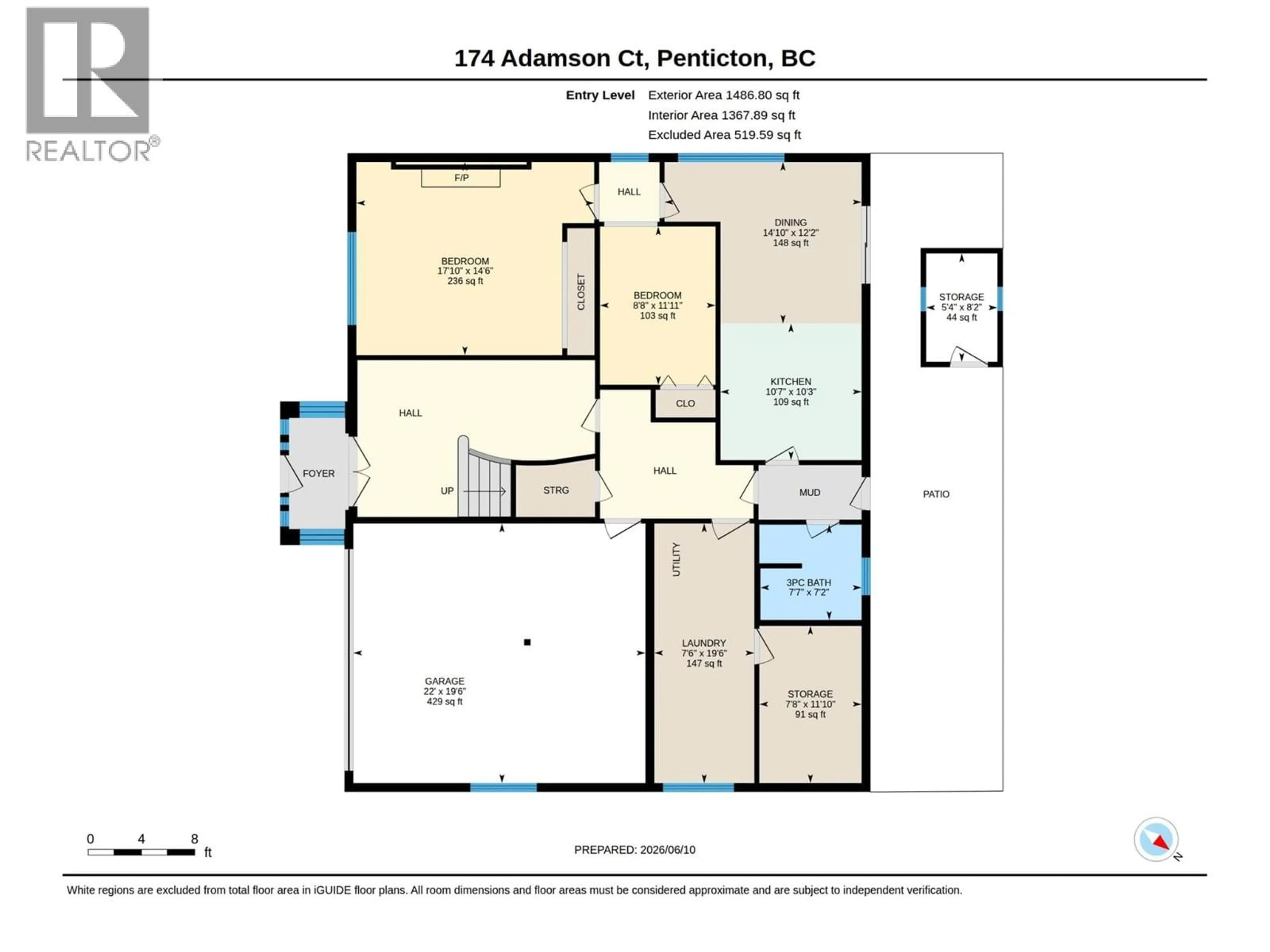 Floor plan for 174 ADAMSON COURT, Penticton British Columbia V2A7R8