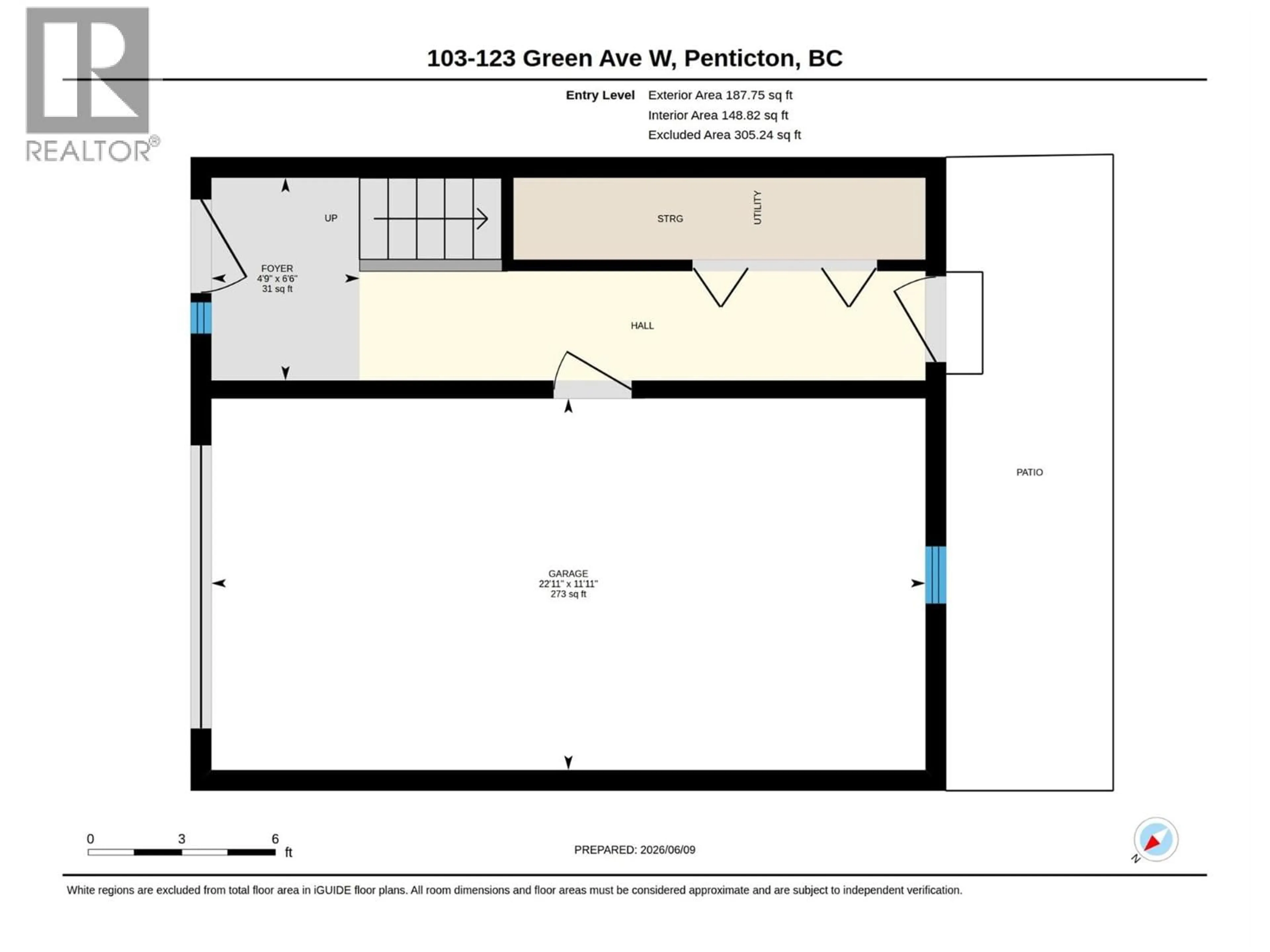 Floor plan for 103 - 123 GREEN AVENUE WEST, Penticton British Columbia V2A3S9