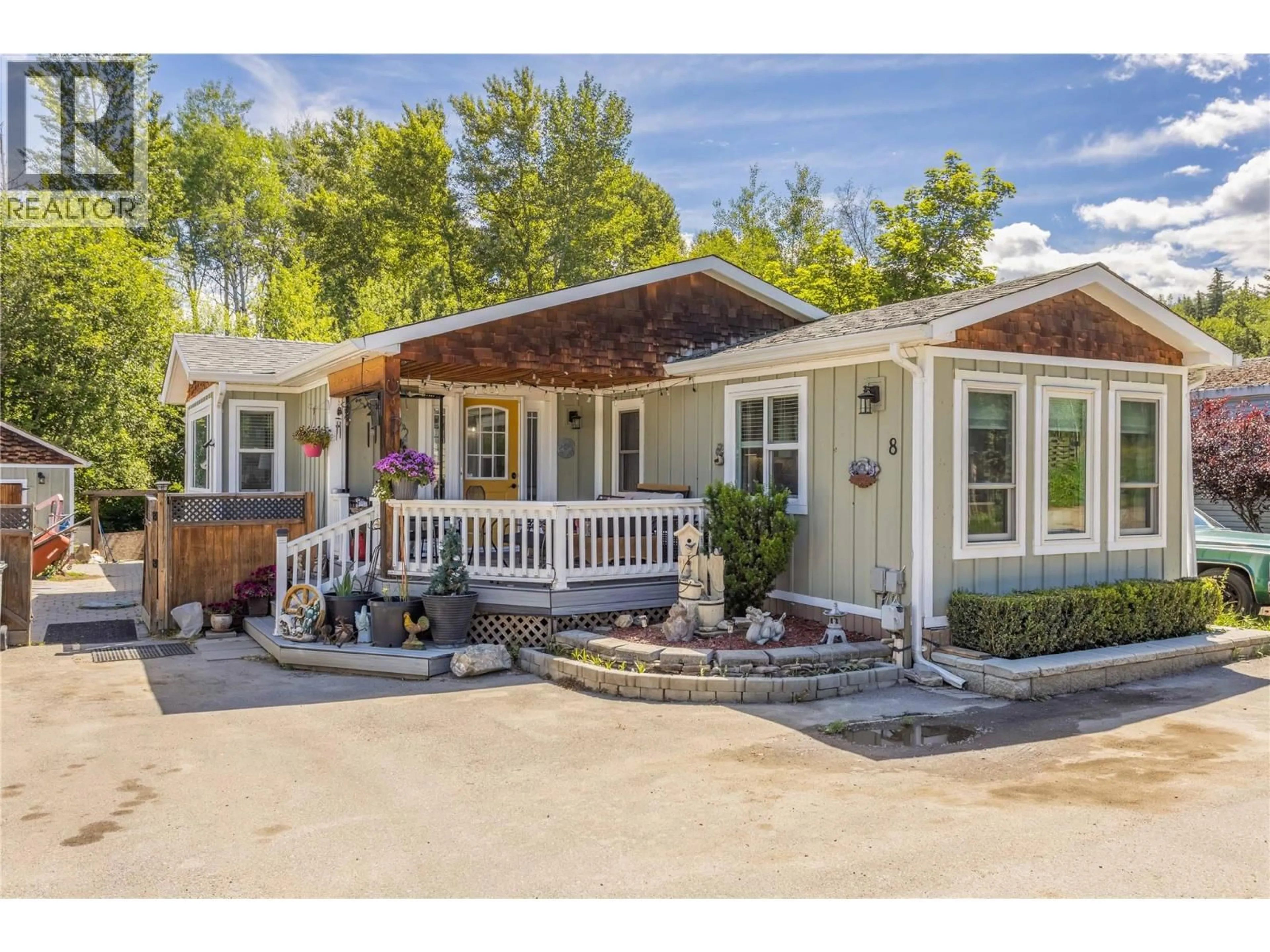 Home with vinyl exterior material, street for 8 - 4355 JAUD ROAD, Kelowna British Columbia V1W4R3