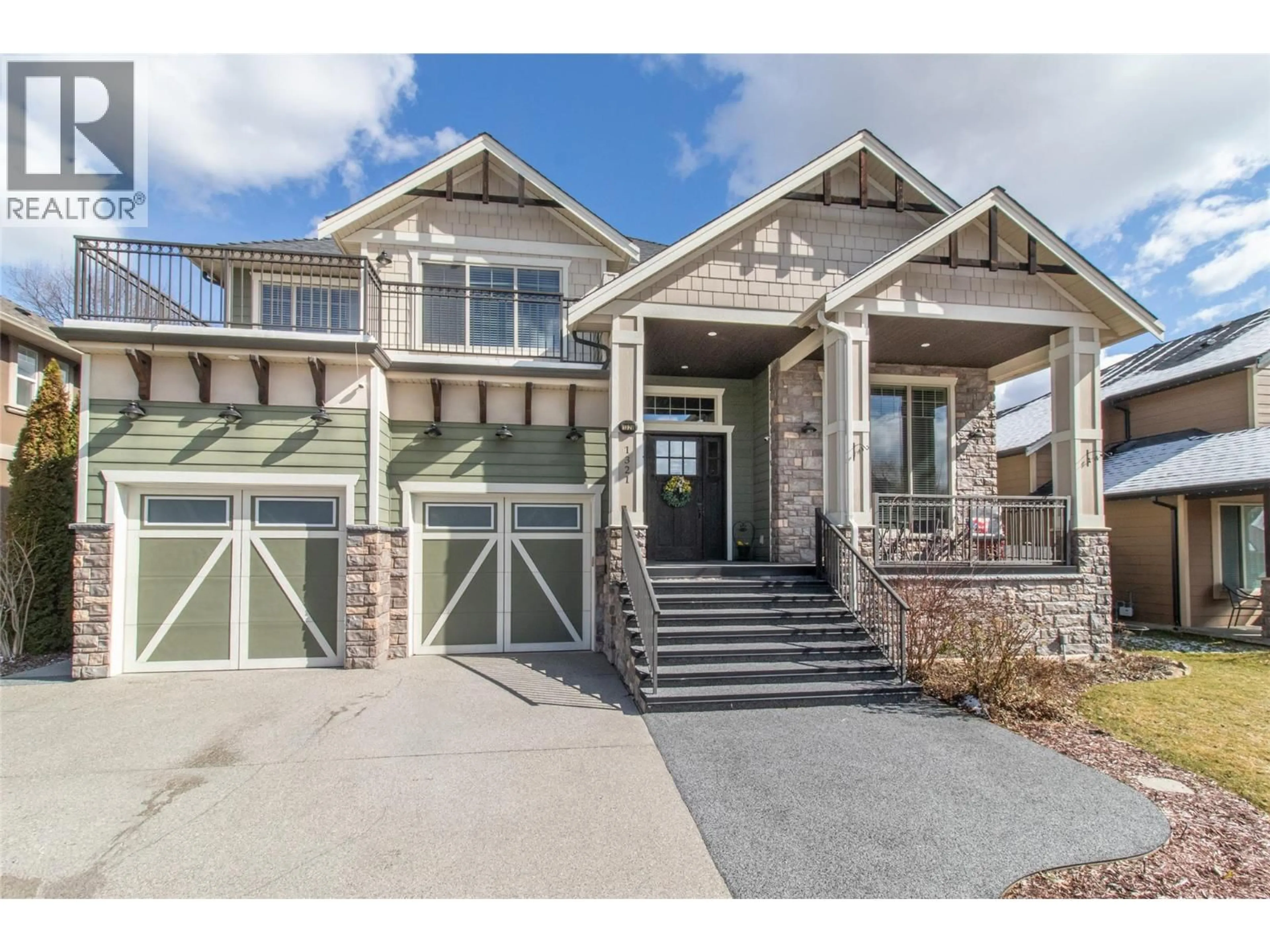 Home with brick exterior material, street for 1321 BLACK MOUNTAIN CRESCENT, Kelowna British Columbia V1P1P7