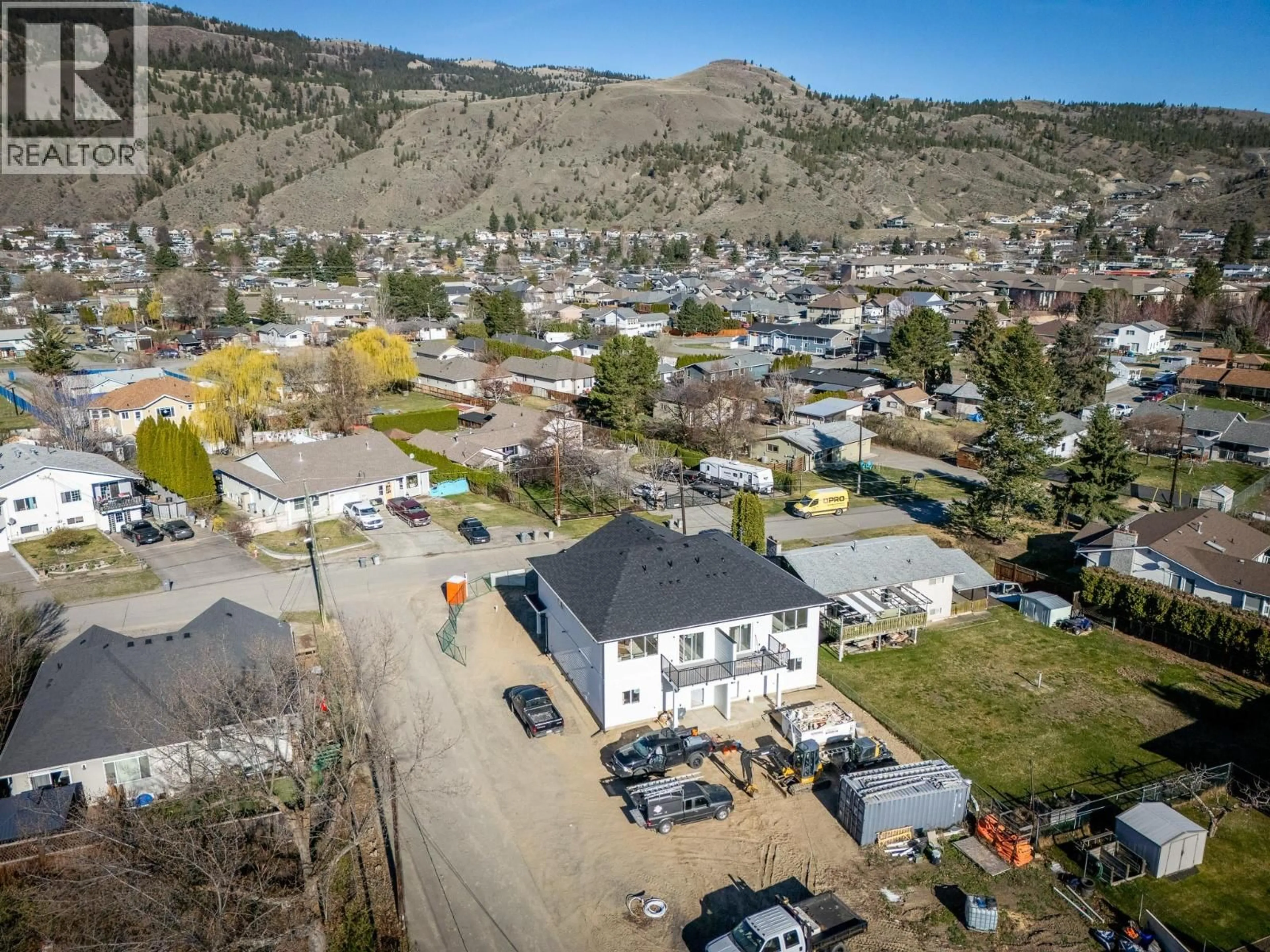 A pic from outside/outdoor area/front of a property/back of a property/a pic from drone, mountain view for 3279 B SCHUBERT ROAD, Kamloops British Columbia V2B6Y4