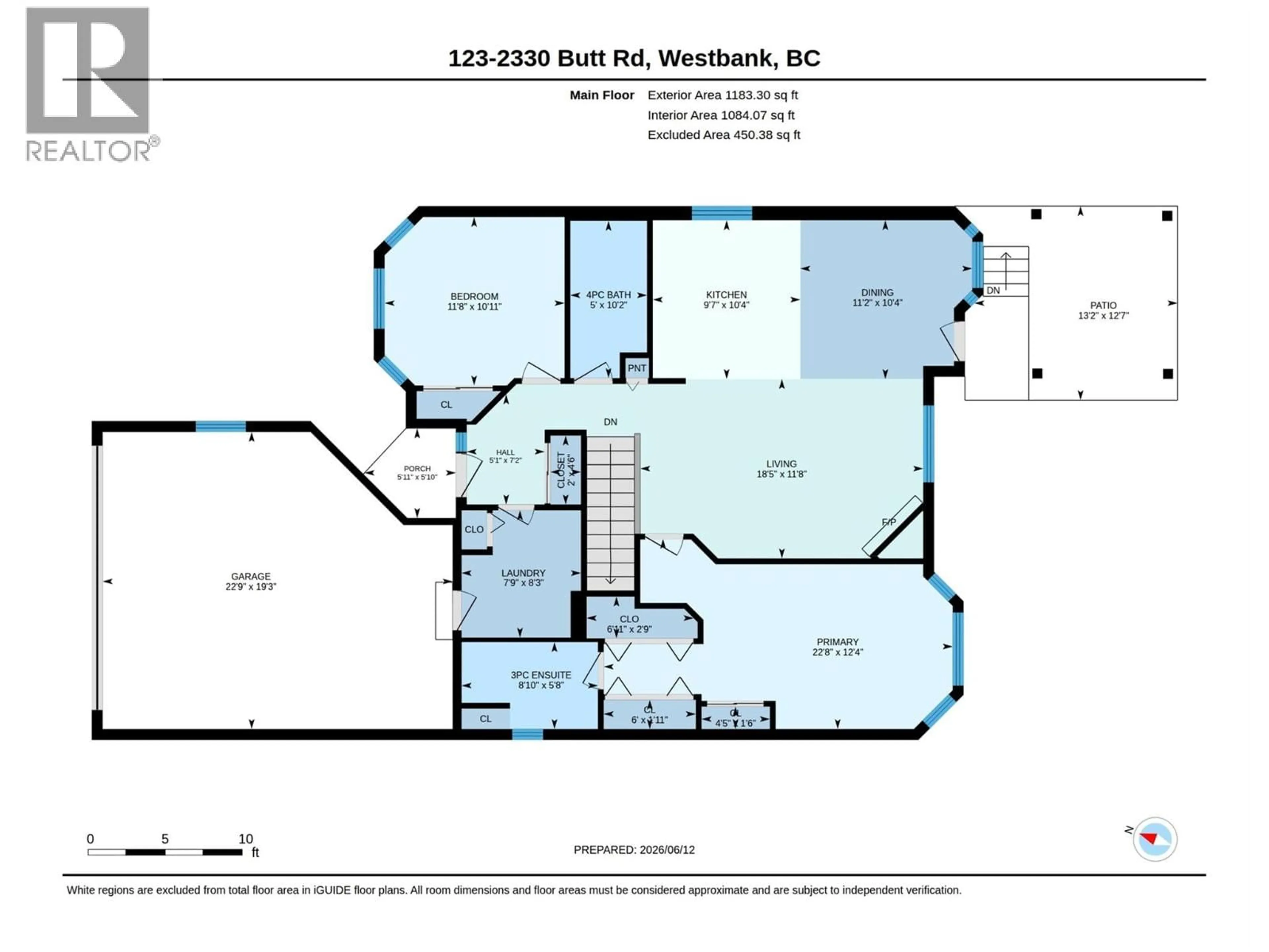 Floor plan for 123 - 2330 BUTT ROAD, West Kelowna British Columbia V4T2L3