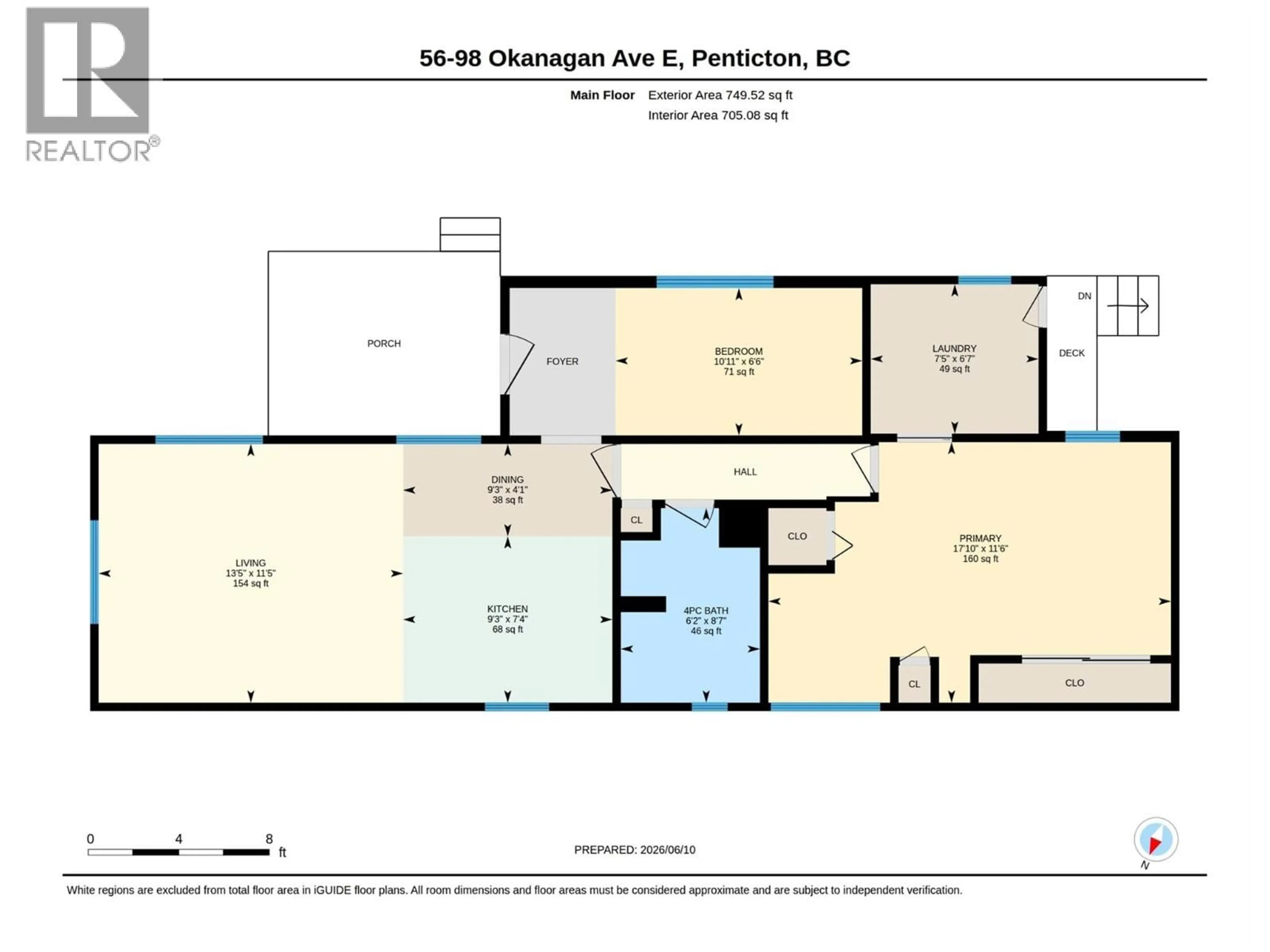 Floor plan for 56 - 98 OKANAGAN AVENUE EAST, Penticton British Columbia V2A3J5