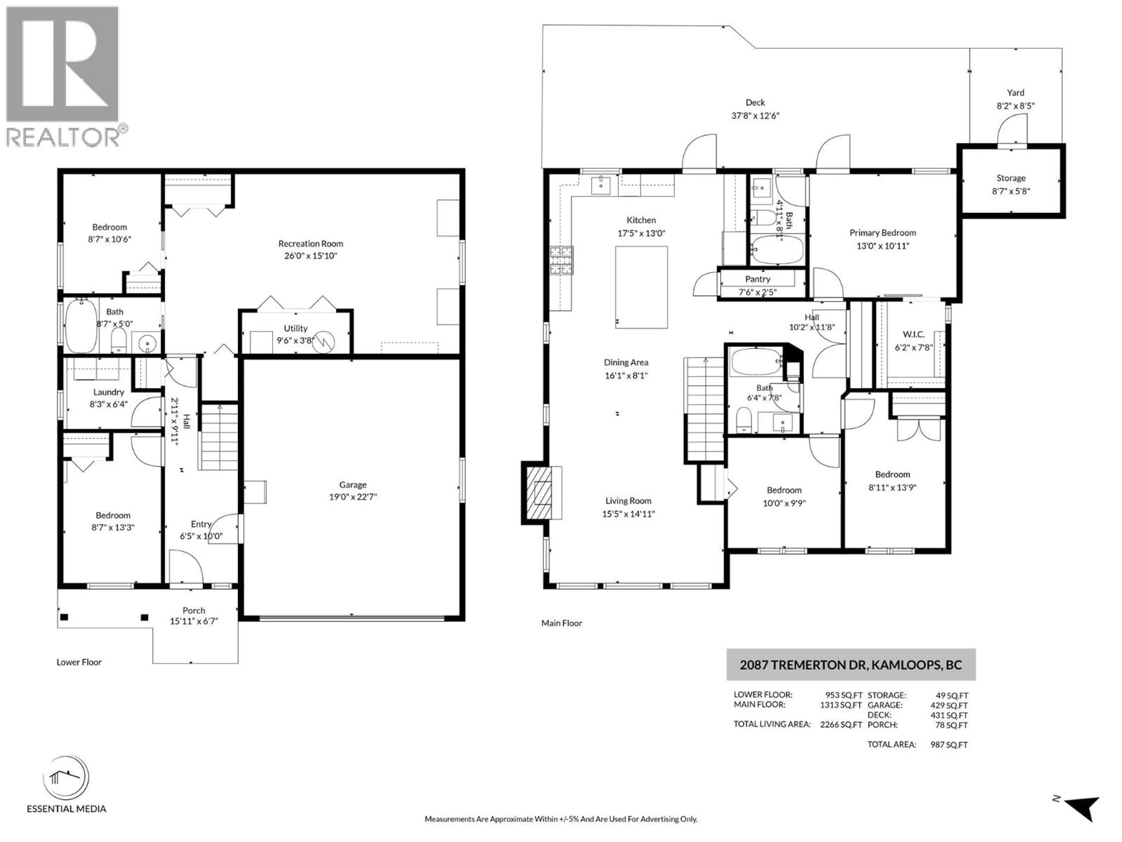Floor plan for 2087 TREMERTON DRIVE, Kamloops British Columbia V2E2K7