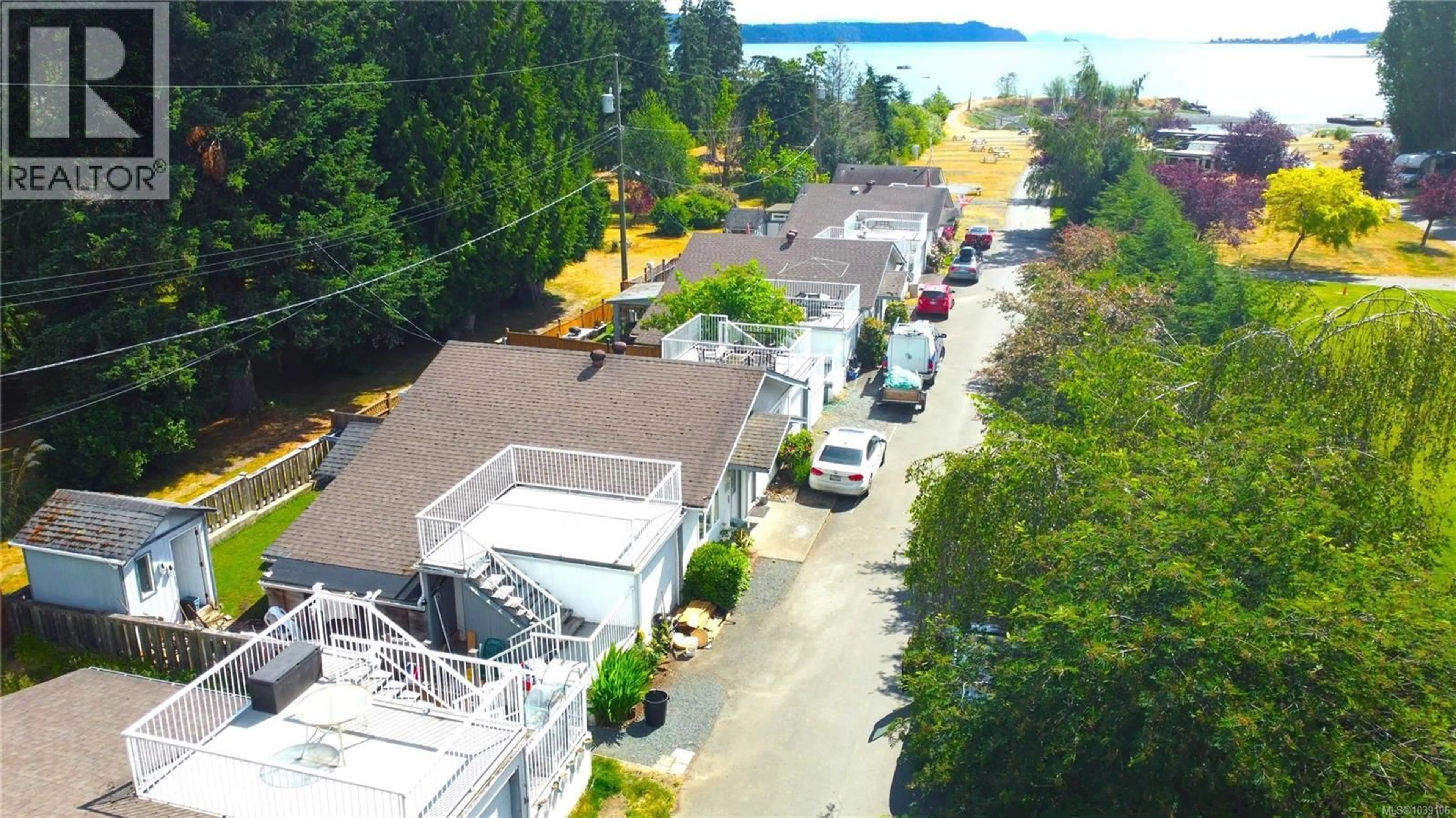A pic from outside/outdoor area/front of a property/back of a property/a pic from drone, water/lake/river/ocean view for 6 - 8248 ISLAND HIGHWAY SOUTH, Courtenay British Columbia V0R1W0