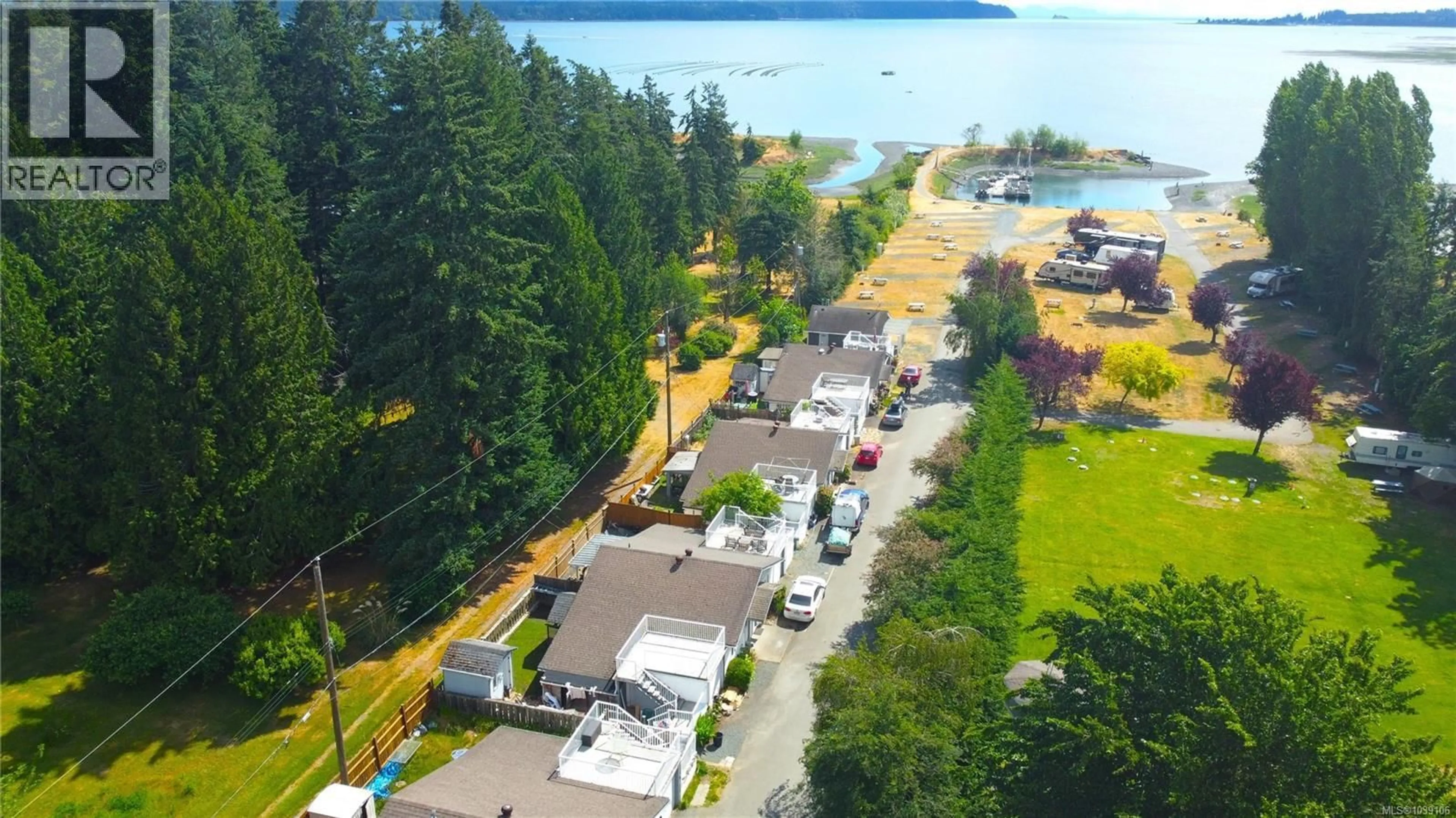 A pic from outside/outdoor area/front of a property/back of a property/a pic from drone, water/lake/river/ocean view for 6 - 8248 ISLAND HIGHWAY SOUTH, Courtenay British Columbia V0R1W0