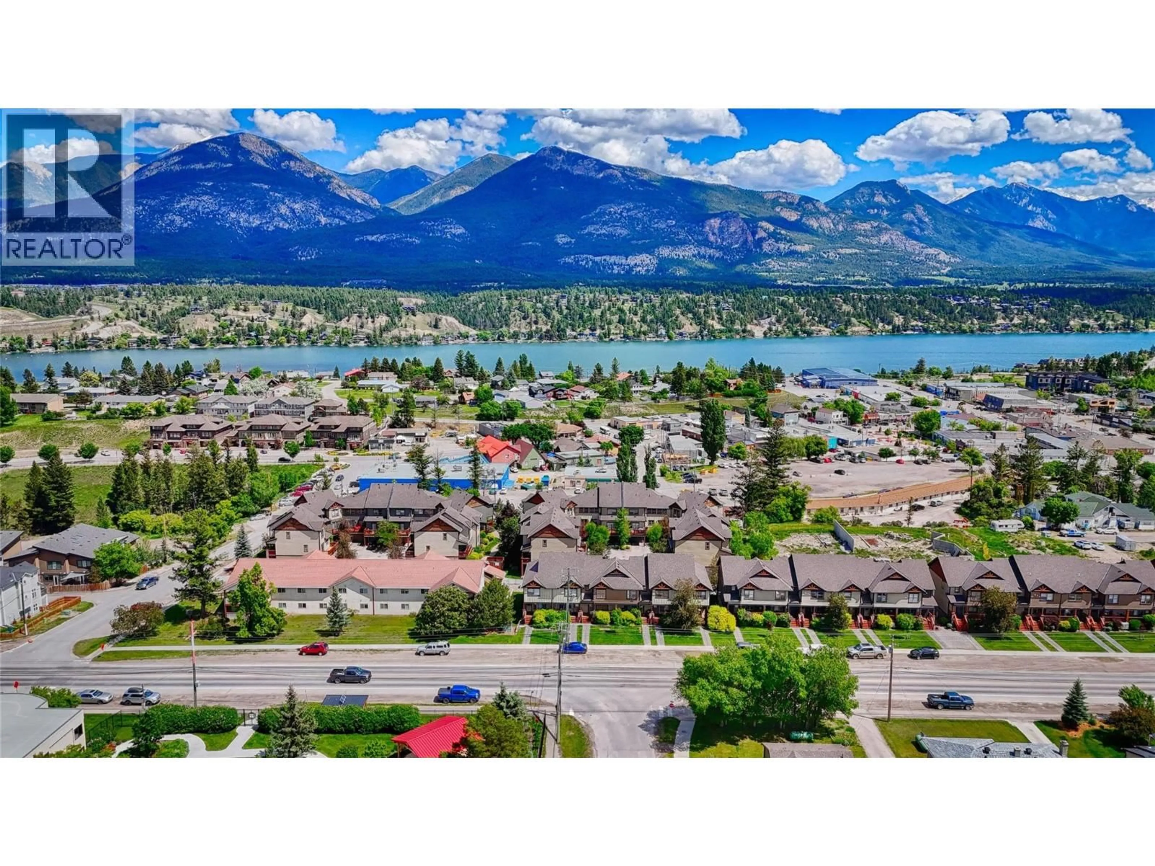 A pic from outside/outdoor area/front of a property/back of a property/a pic from drone, mountain view for 10 - 1000 9TH STREET, Invermere British Columbia V0A1K4