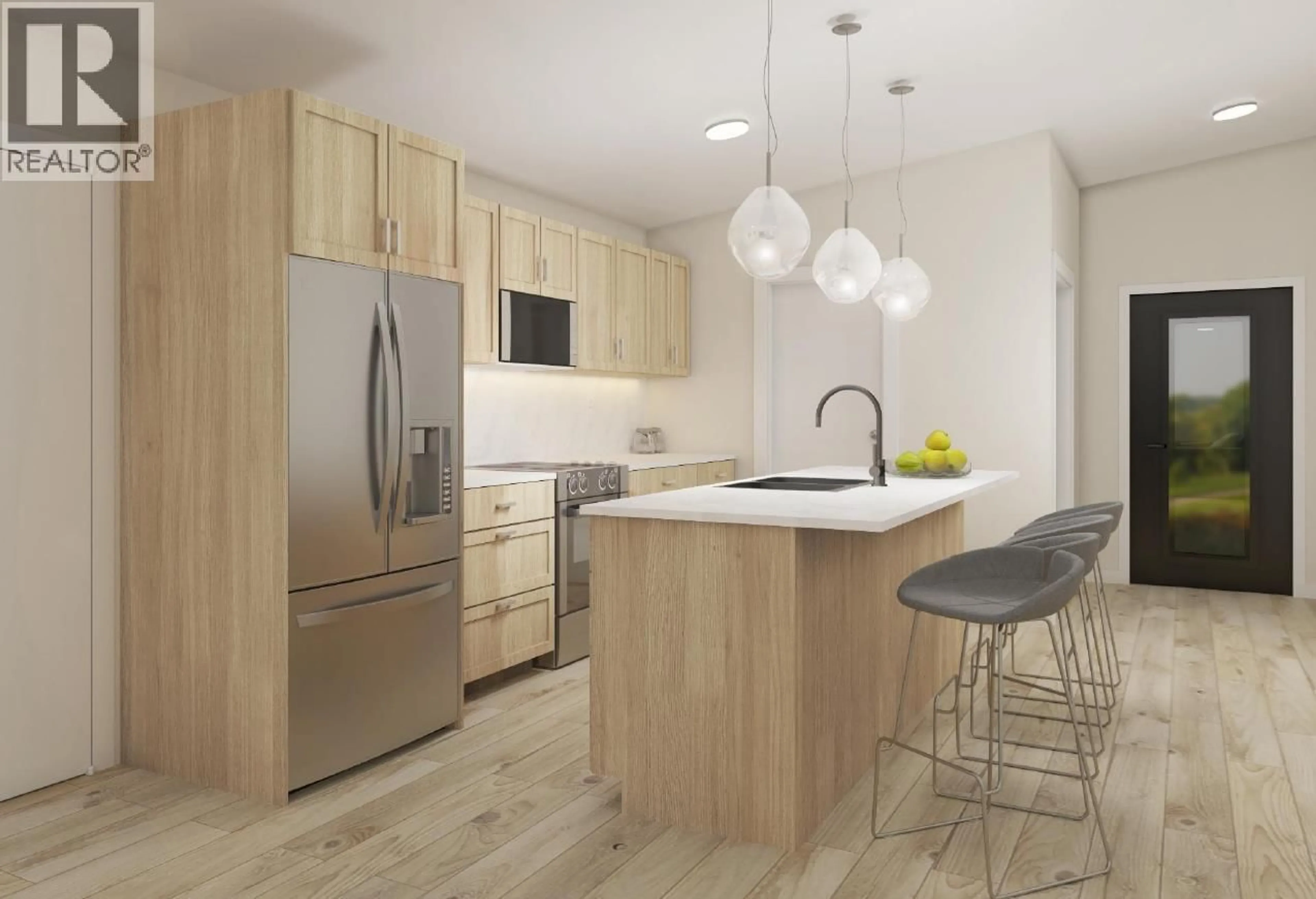 Open concept kitchen, wood/laminate floor for 201 - 12204 WESTSIDE ROAD, Vernon British Columbia V1H2A4