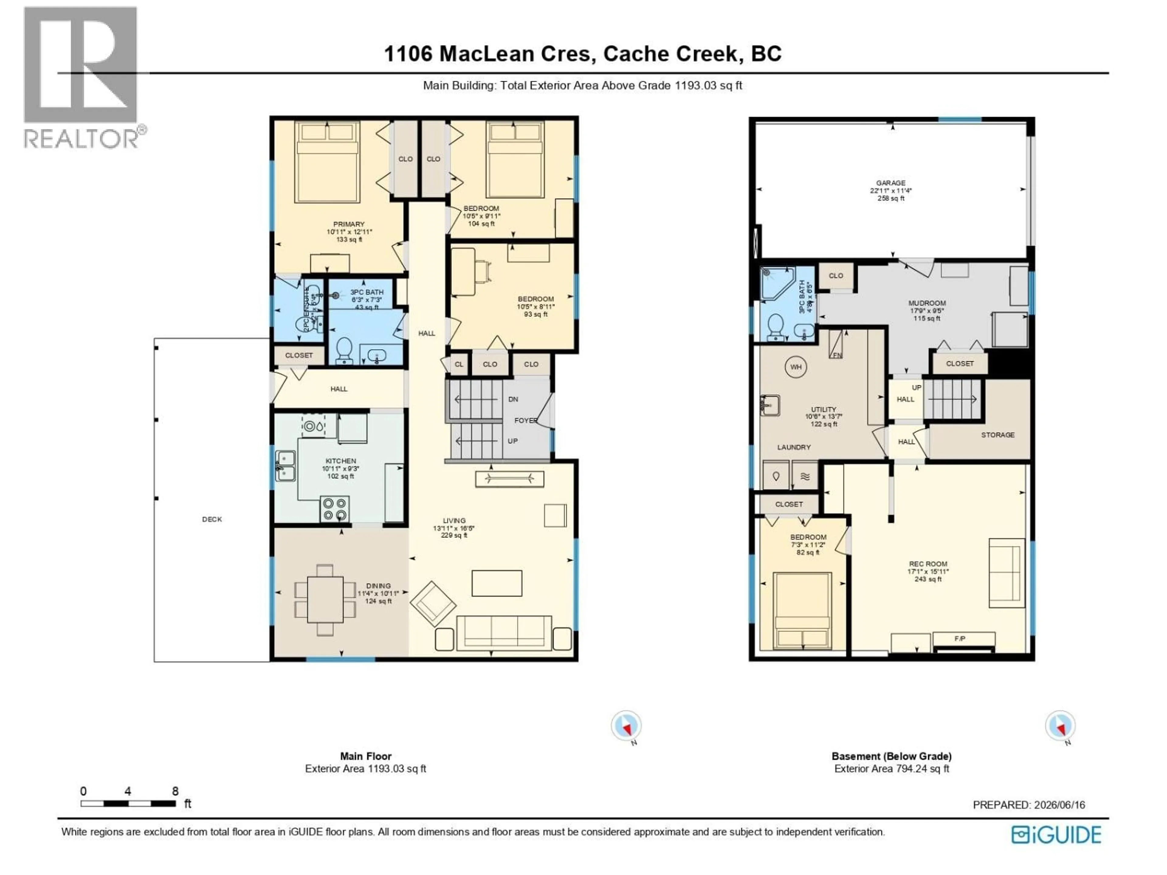 Floor plan for 1106 MACLEAN CRESCENT, Cache Creek British Columbia V0K1H0