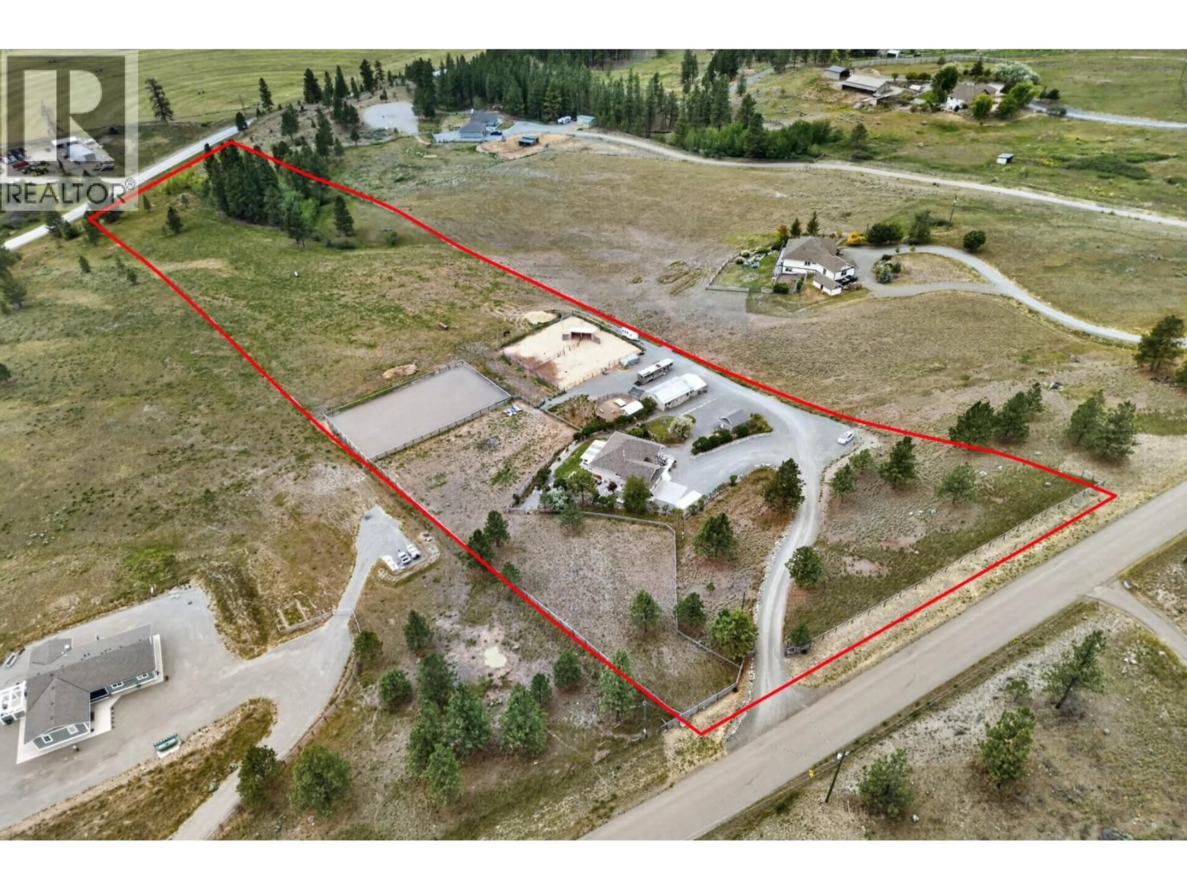 A pic from outside/outdoor area/front of a property/back of a property/a pic from drone, building for 1373 MILLER ROAD, Merritt British Columbia V1K1N6