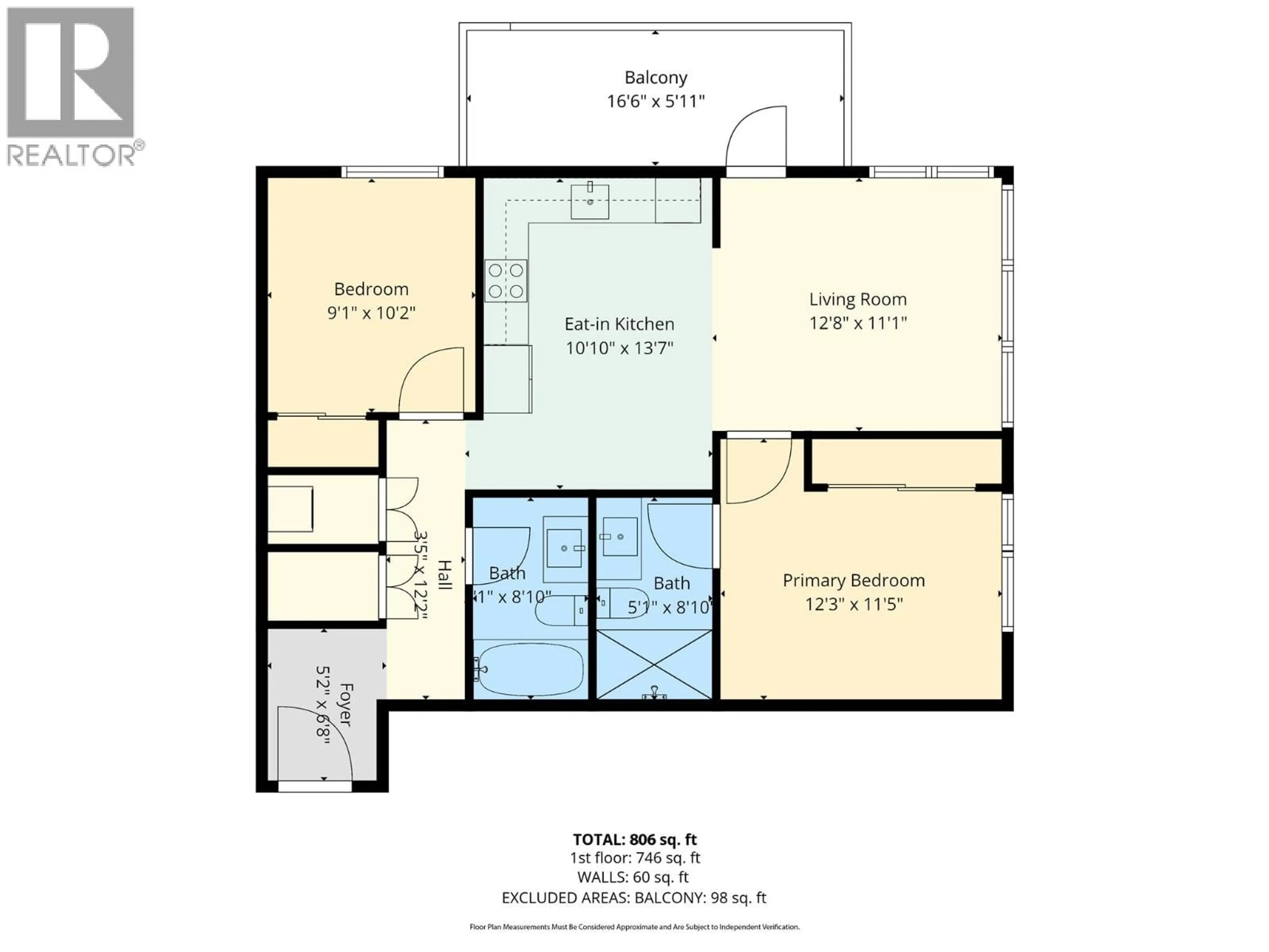 Floor plan for 1610 - 1471 ST PAUL STREET, Kelowna British Columbia V1Y2E4