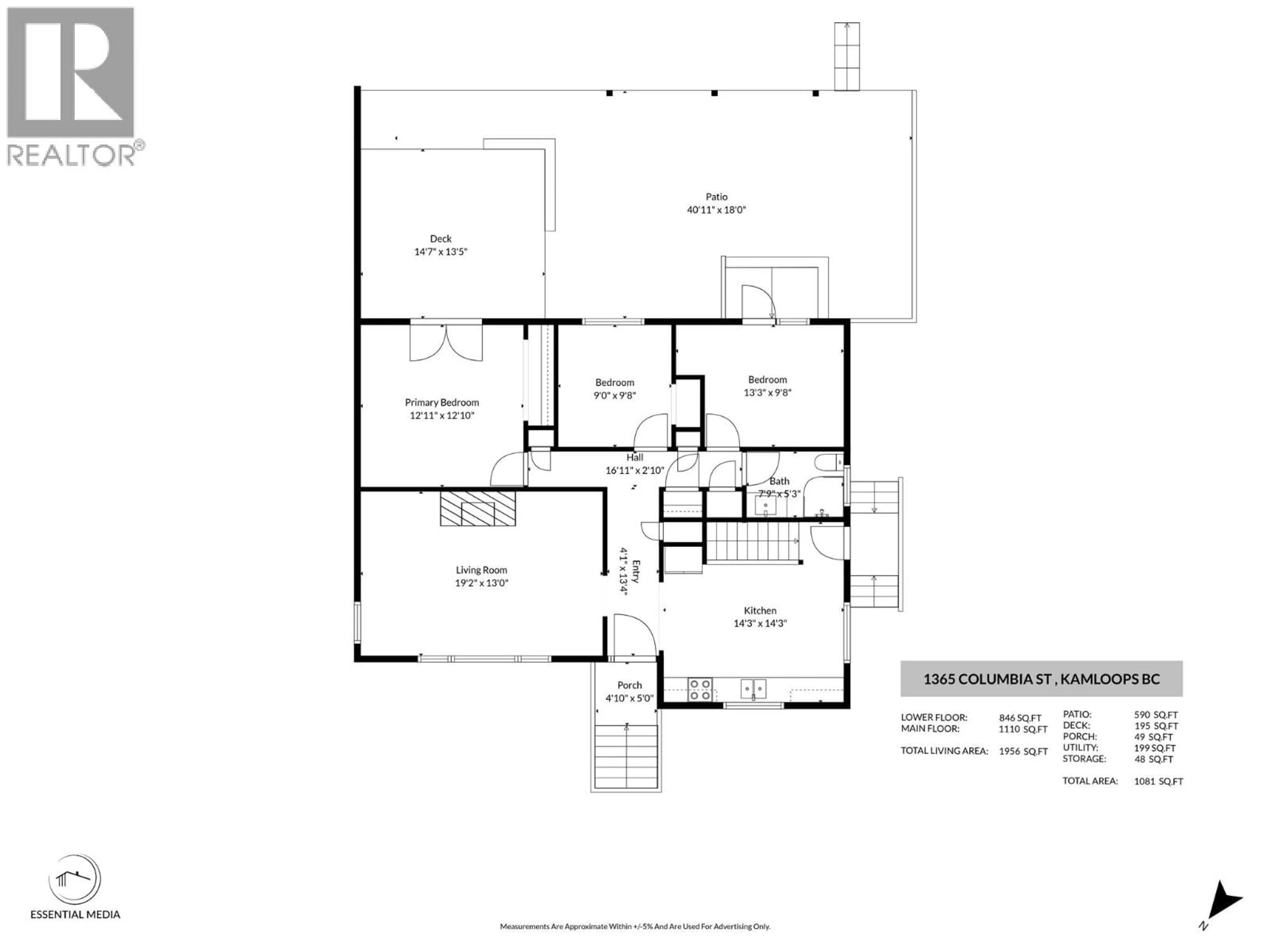 Floor plan for 1365 COLUMBIA STREET, Kamloops British Columbia V2C2W6