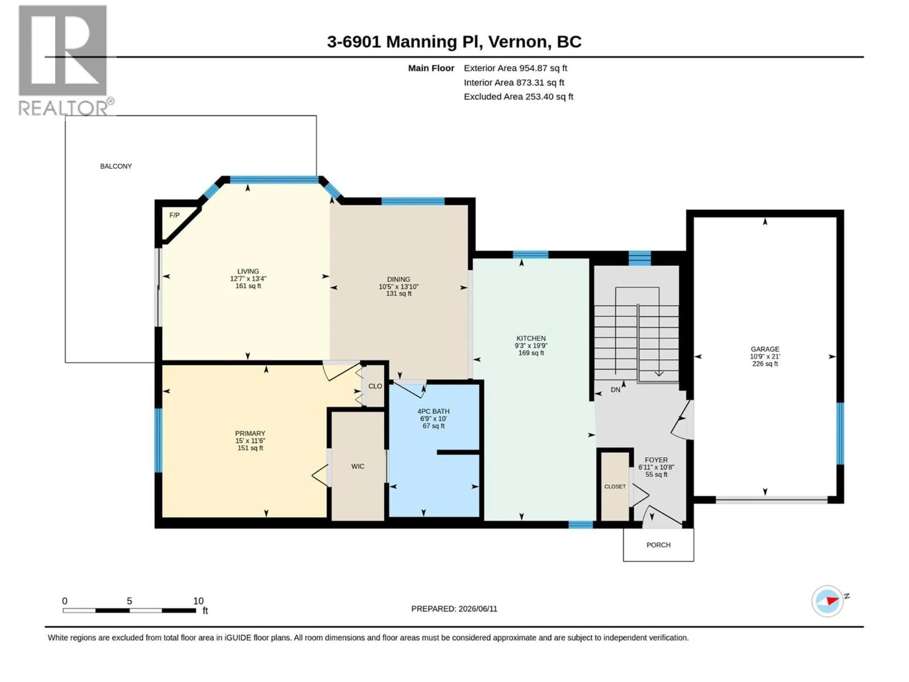 Floor plan for 3 - 6901 MANNING PLACE, Vernon British Columbia V1B2Y6