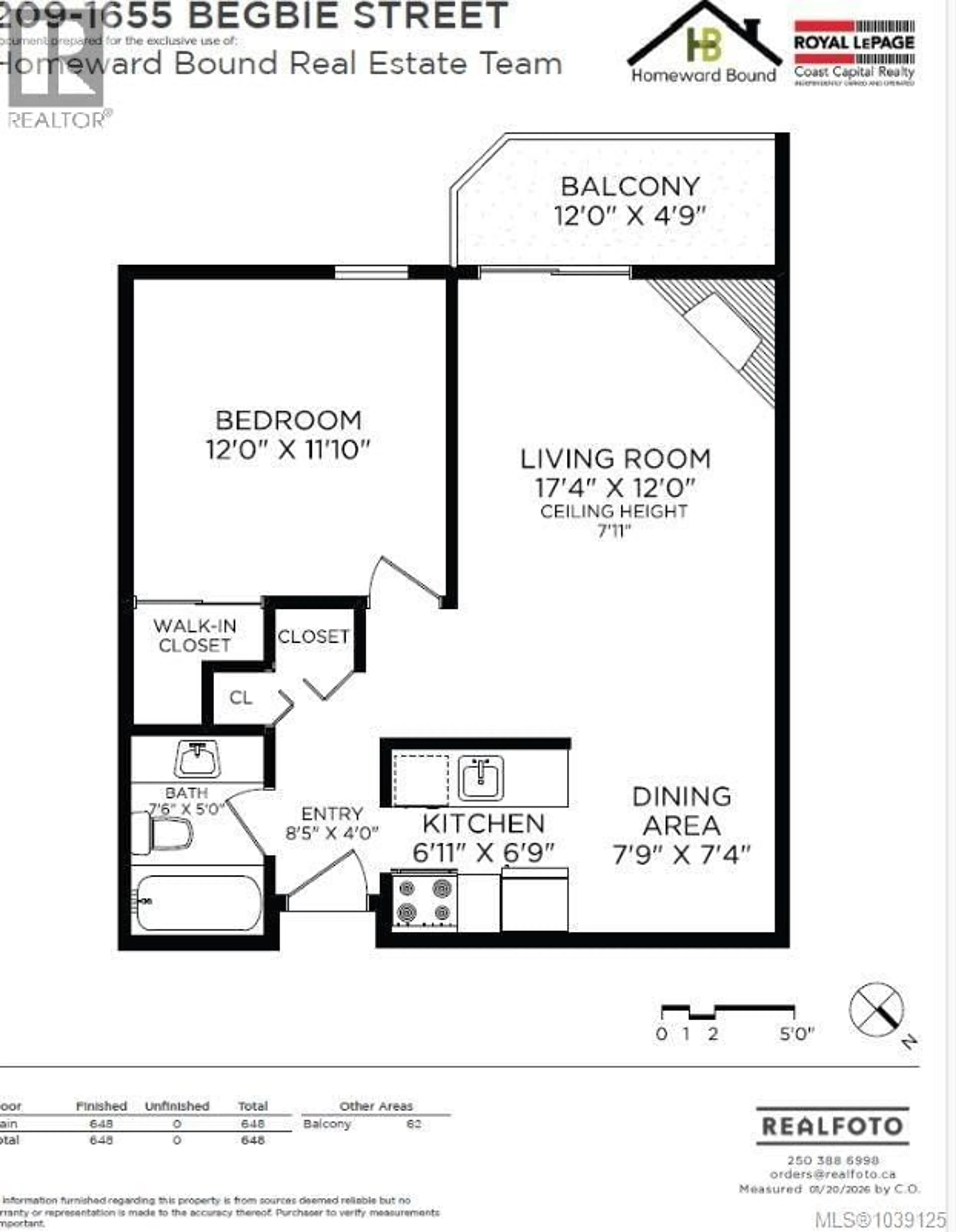 Floor plan for 209 - 1655 BEGBIE STREET, Victoria British Columbia V8R1L4