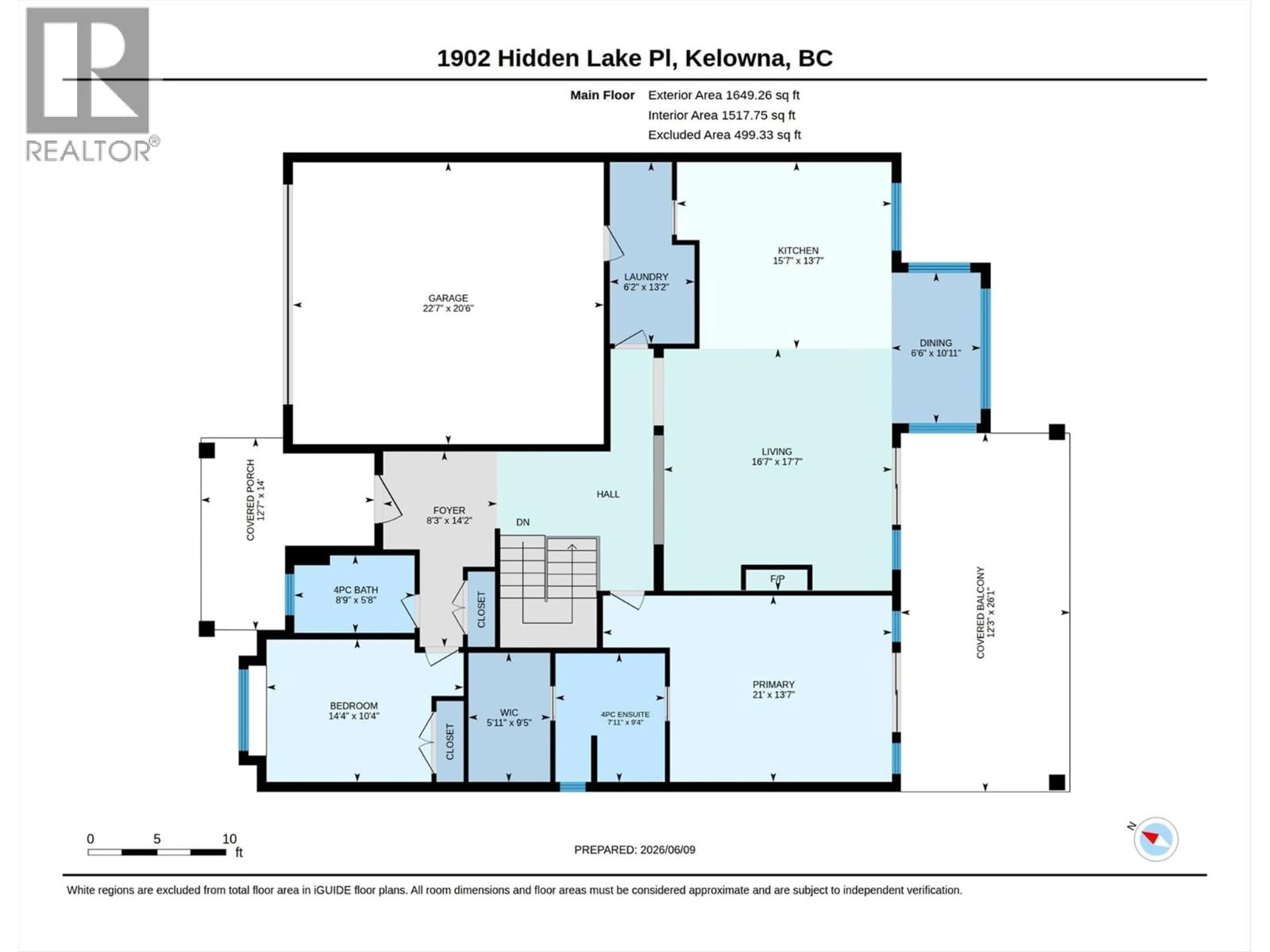 Floor plan for 1902 HIDDEN LAKE PLACE, Kelowna British Columbia V1V2W8