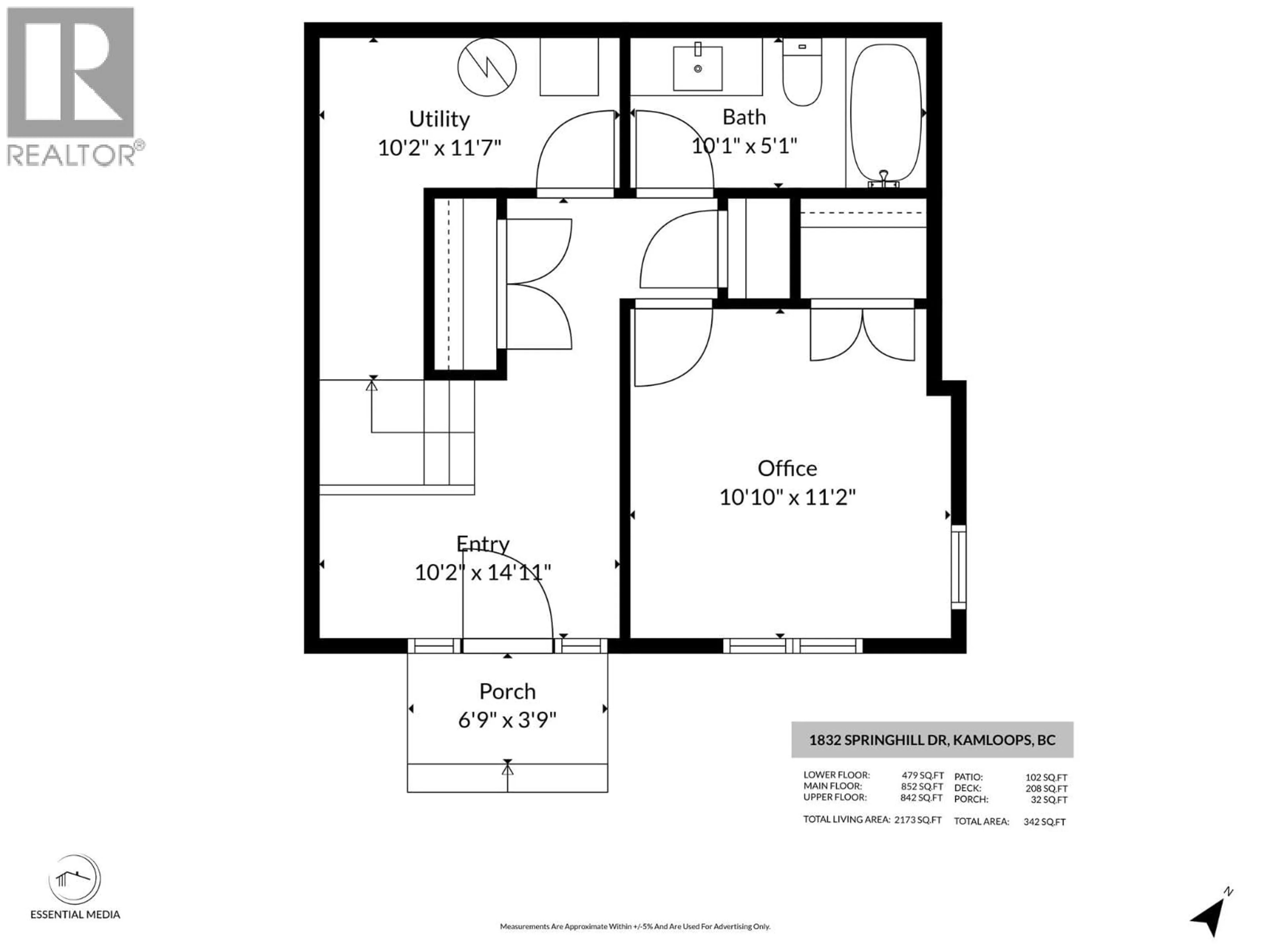 Floor plan for 1834 SPRINGHILL DRIVE, Kamloops British Columbia V2E1P9