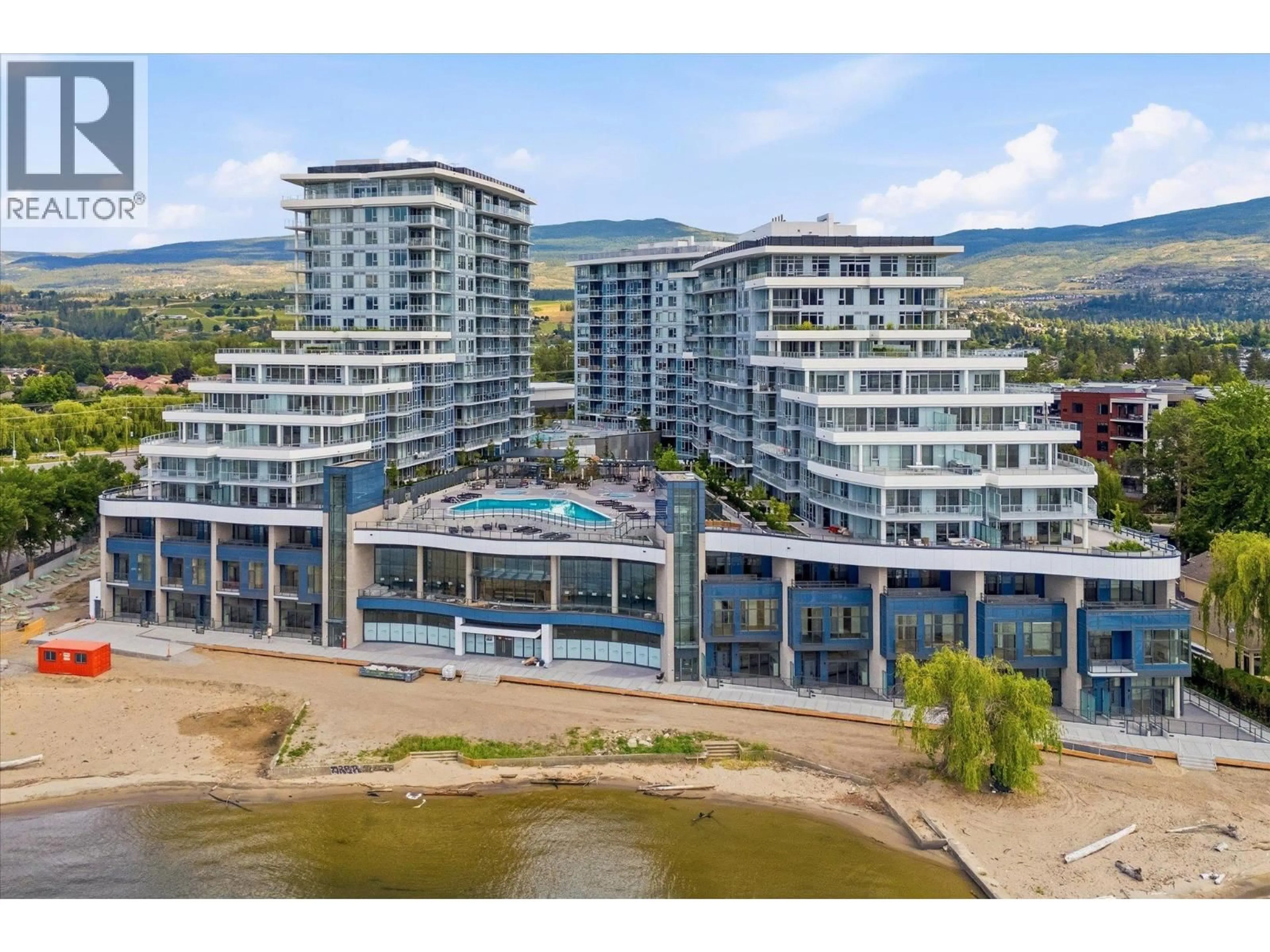 A pic from outside/outdoor area/front of a property/back of a property/a pic from drone, water/lake/river/ocean view for 503 - 3700 CAPOZZI ROAD, Kelowna British Columbia V1W0J5