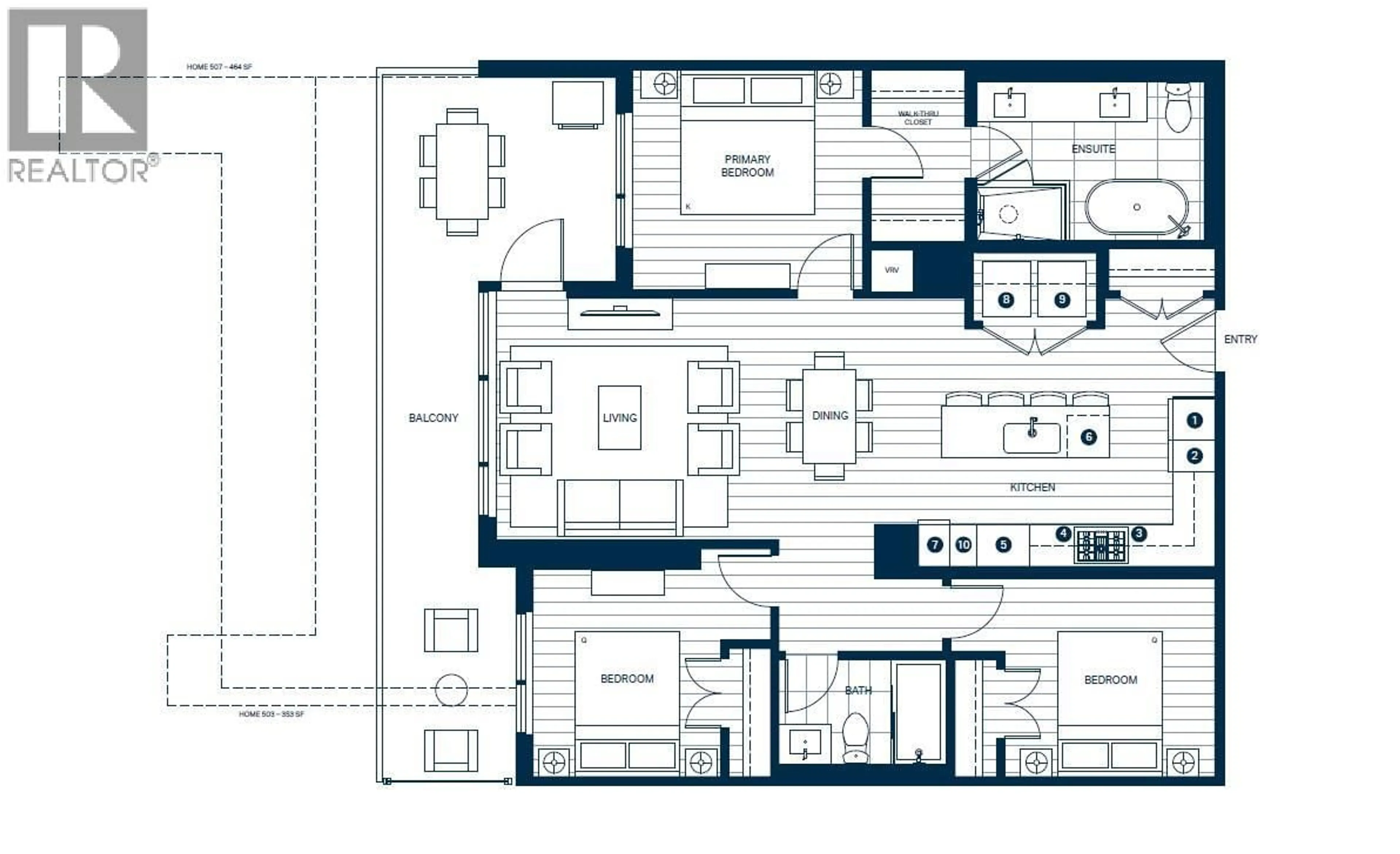 Floor plan for 503 - 3700 CAPOZZI ROAD, Kelowna British Columbia V1W0J5
