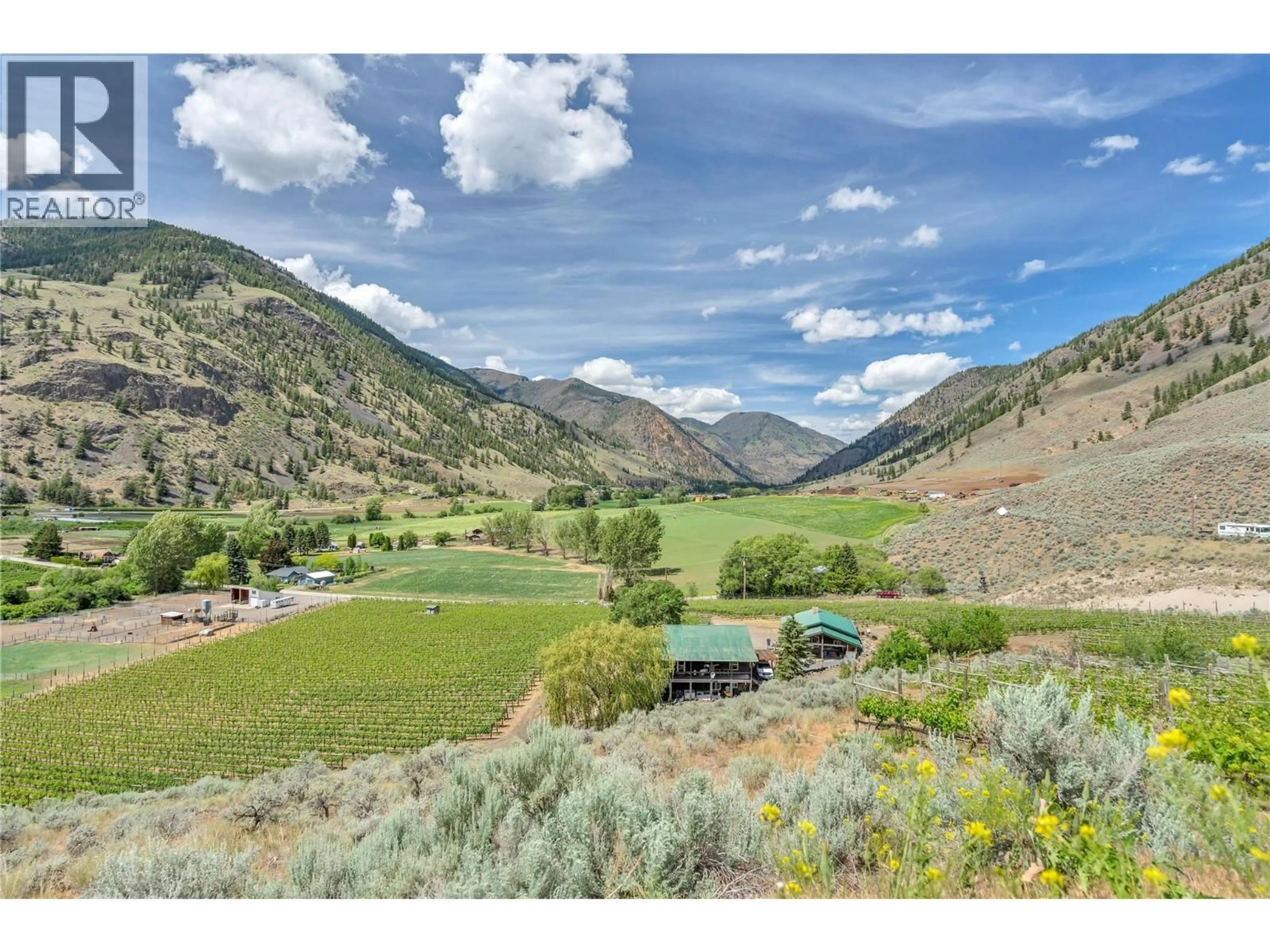 A pic from outside/outdoor area/front of a property/back of a property/a pic from drone, mountain view for 2795 LIDDICOAT ROAD, Keremeos British Columbia V0X1N4