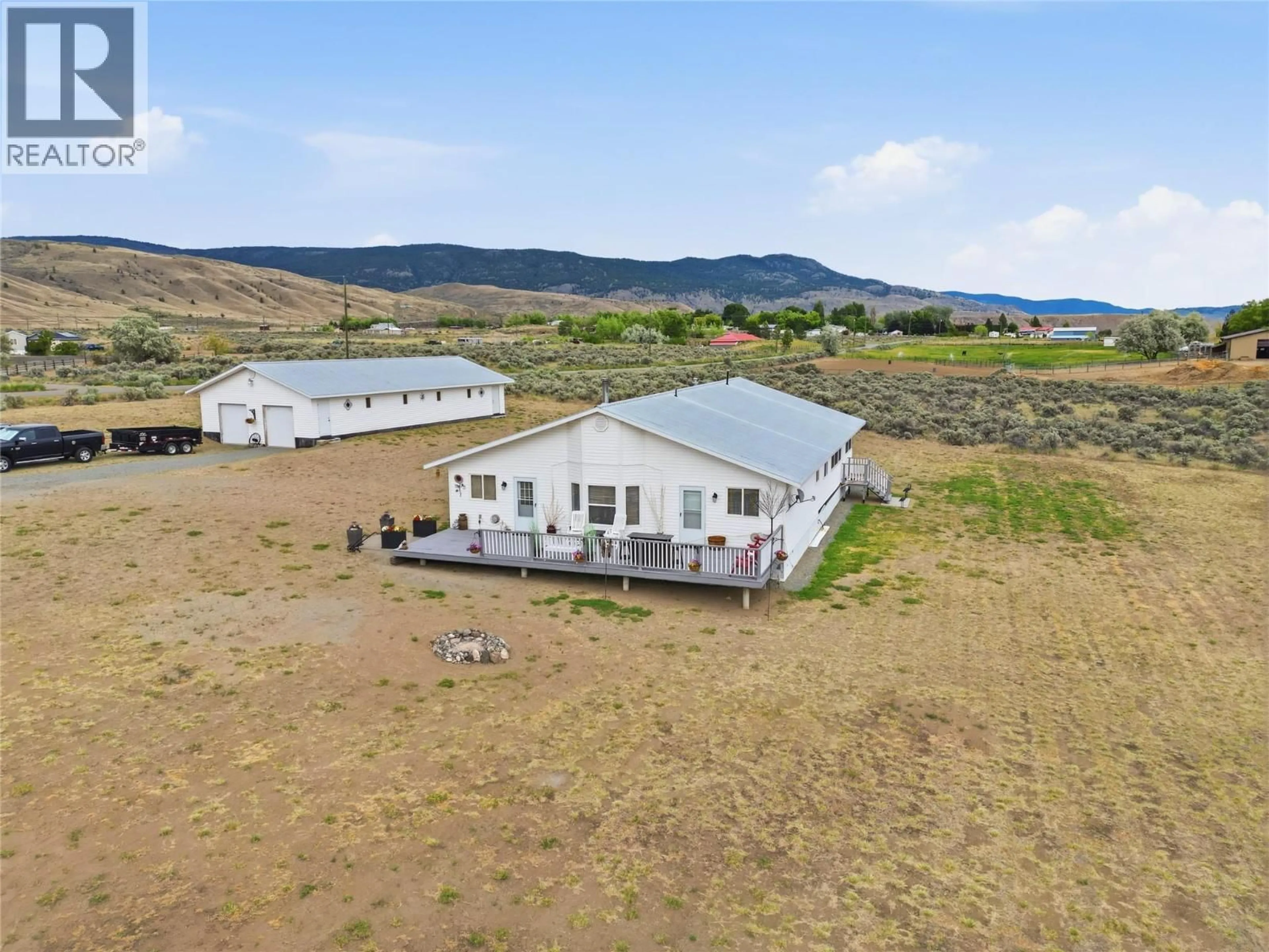 A pic from outside/outdoor area/front of a property/back of a property/a pic from drone, water/lake/river/ocean view for 6584 PINECREST DRIVE, Cache Creek British Columbia V0K2P0