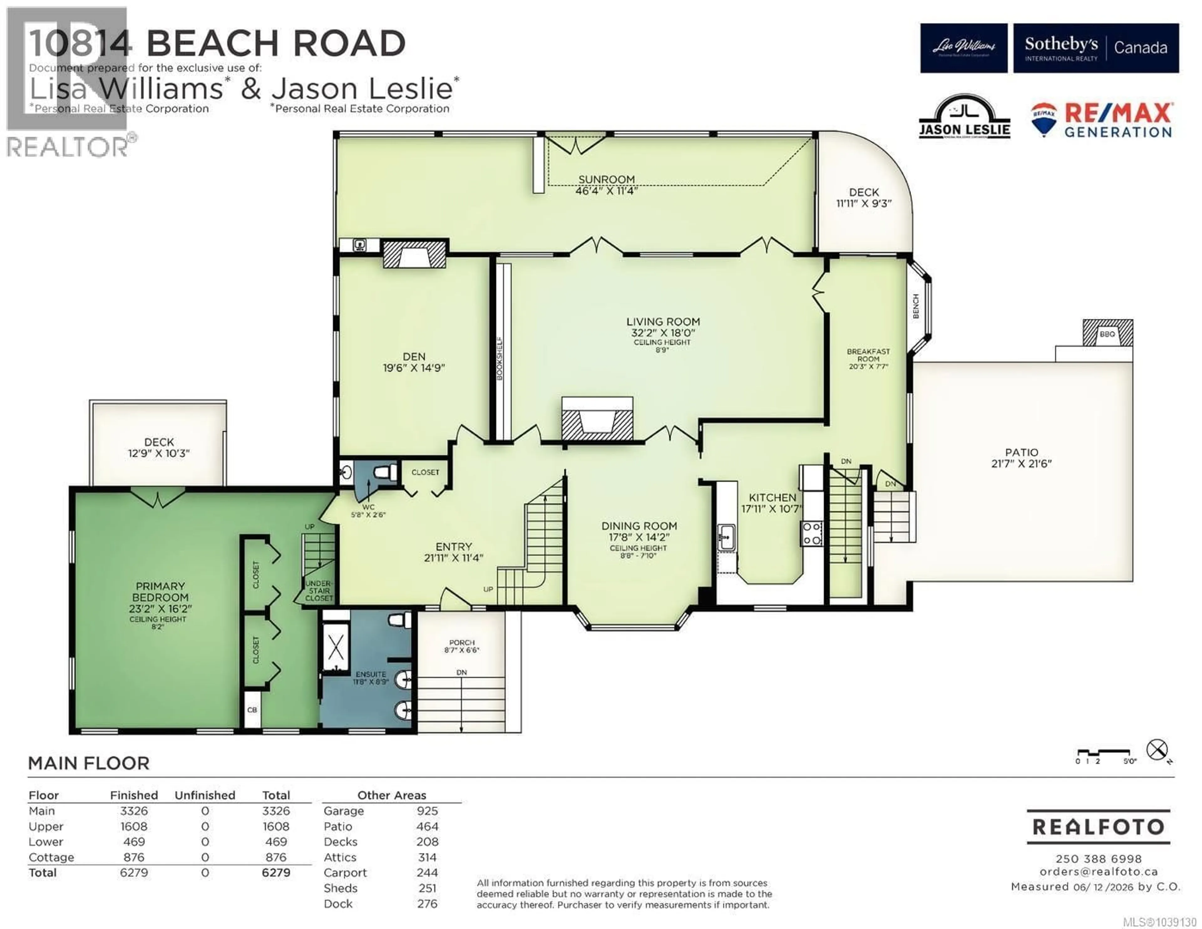 Floor plan for 10814 BEACH ROAD, North Saanich British Columbia V8L5H6