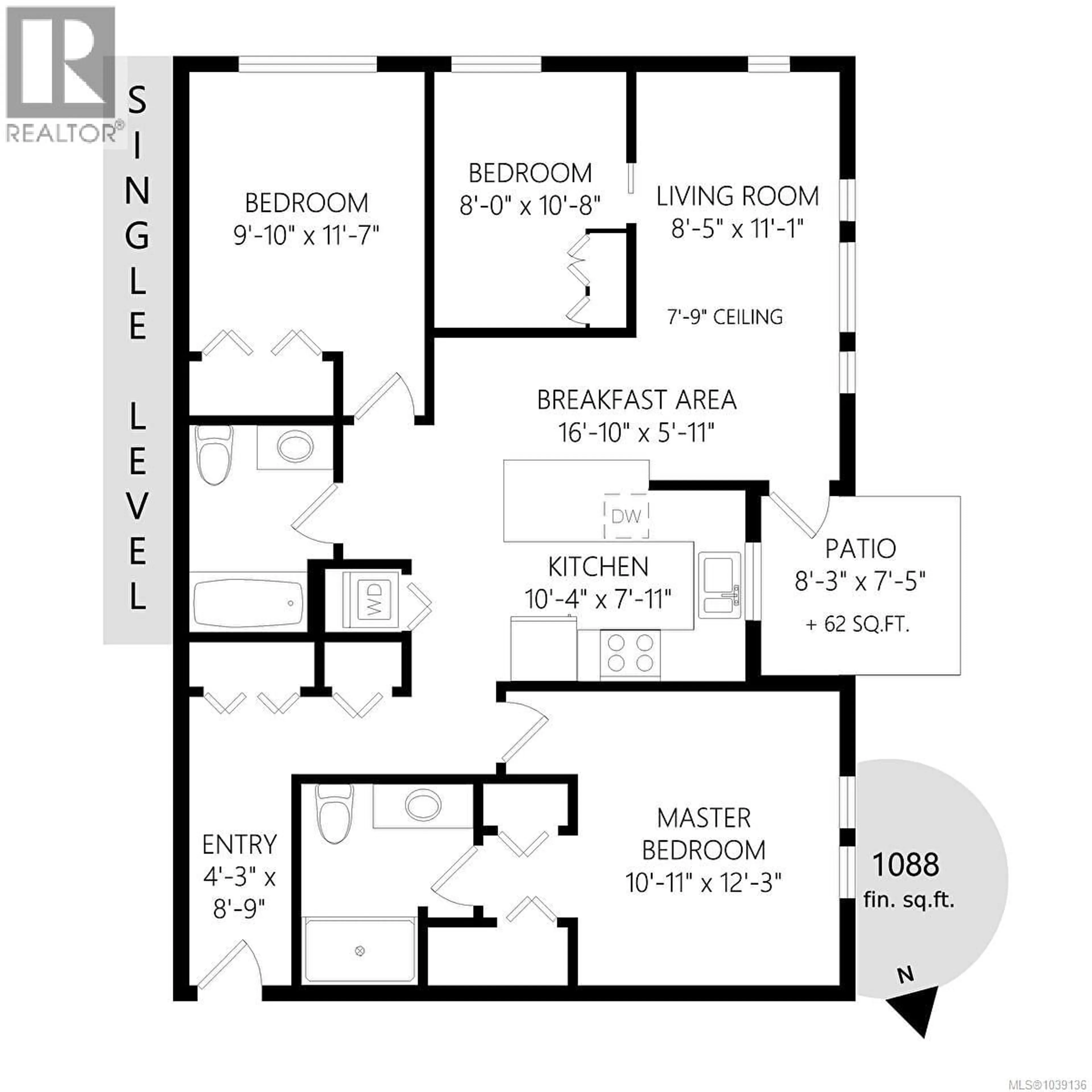Floor plan for 105 - 1514 CHURCH AVENUE, Saanich British Columbia V8P0A3