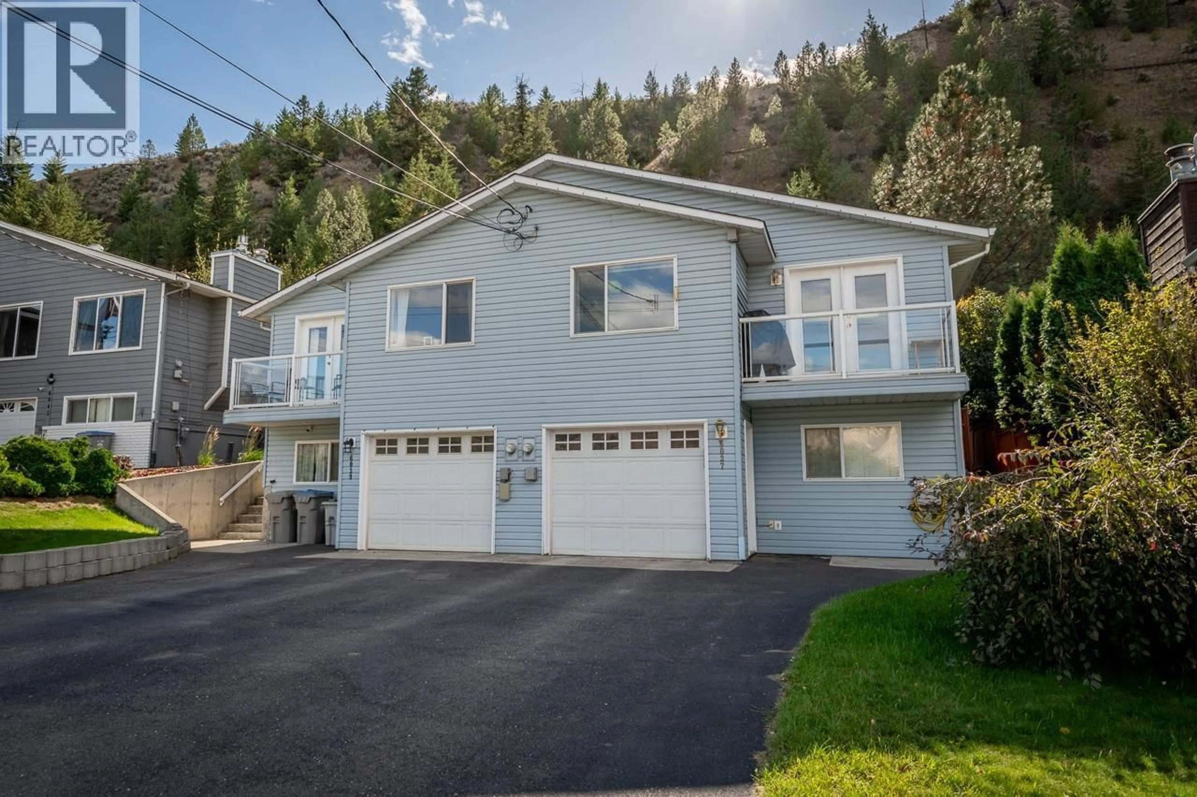 Home with vinyl exterior material, street for 6037 DALLAS DRIVE, Kamloops British Columbia V2C5Z9