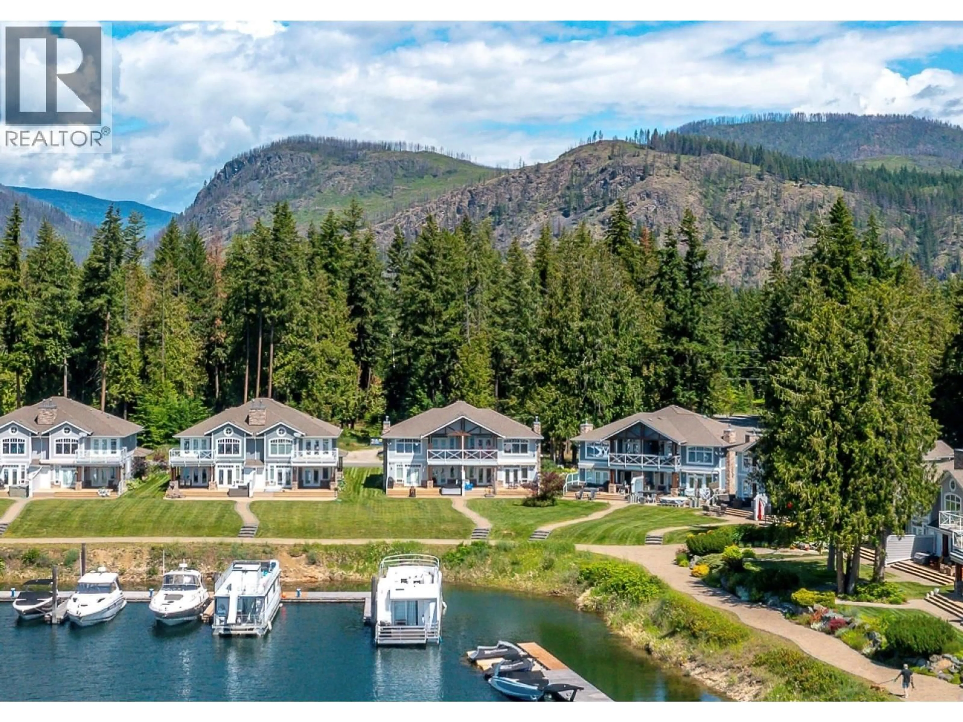 A pic from outside/outdoor area/front of a property/back of a property/a pic from drone, water/lake/river/ocean view for 13 - 3950 EXPRESS POINT ROAD, Scotch Creek British Columbia V0E1M5