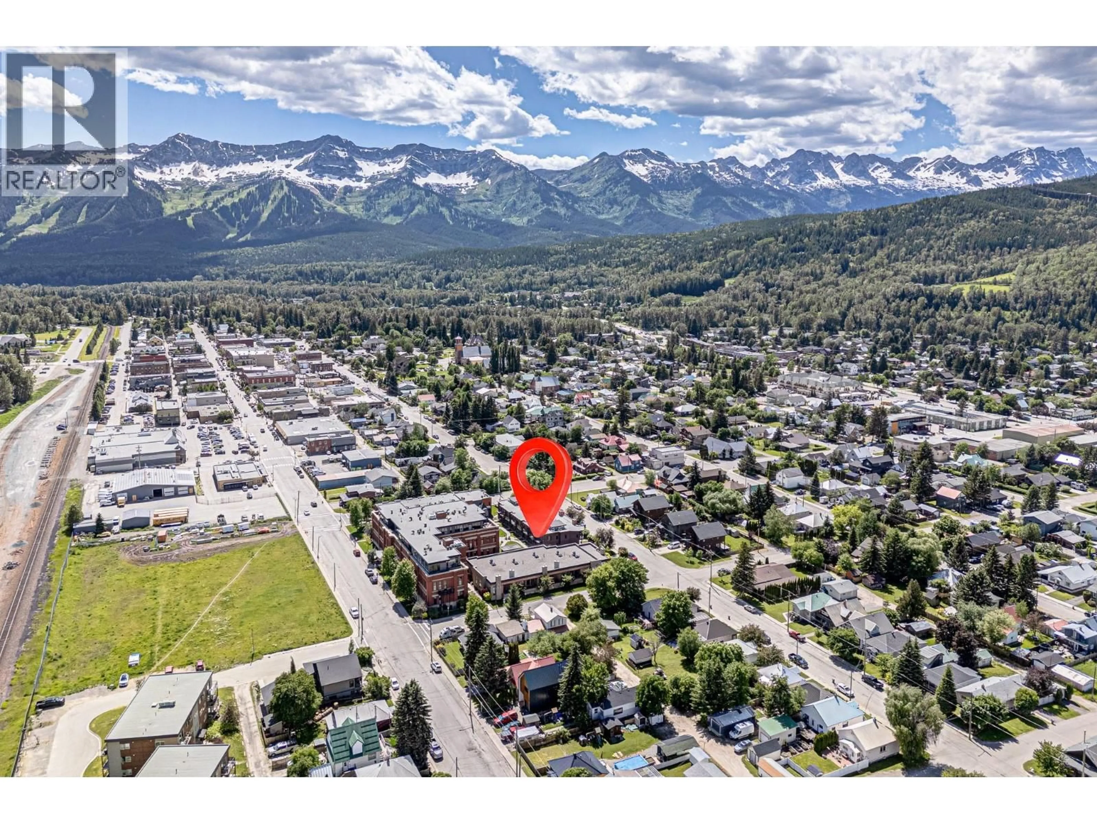 A pic from outside/outdoor area/front of a property/back of a property/a pic from drone, mountain view for 103B - 901 2ND AVENUE, Fernie British Columbia V0B1M0