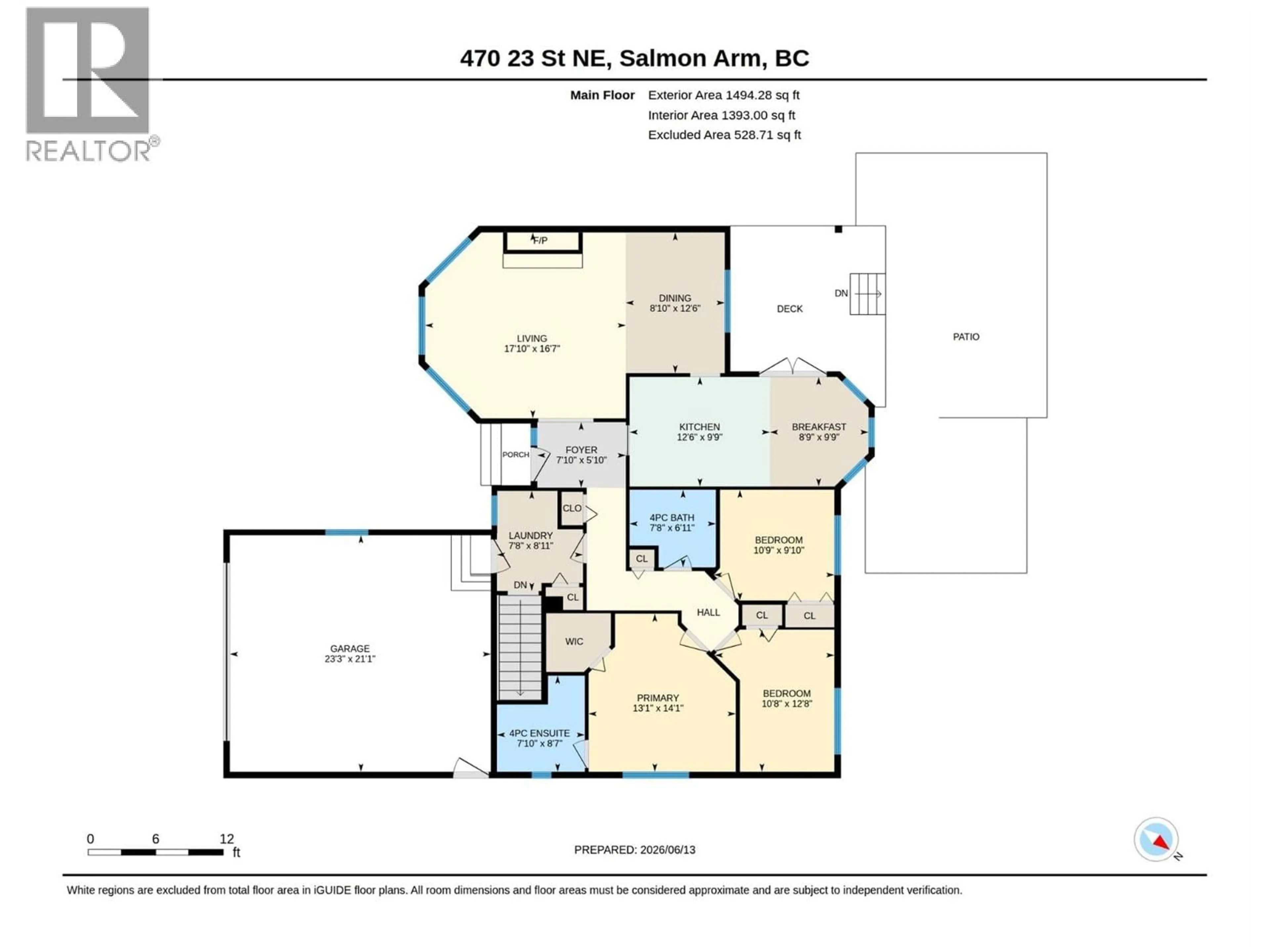 Floor plan for 470 23 STREET NORTHEAST, Salmon Arm British Columbia V1E1Y7