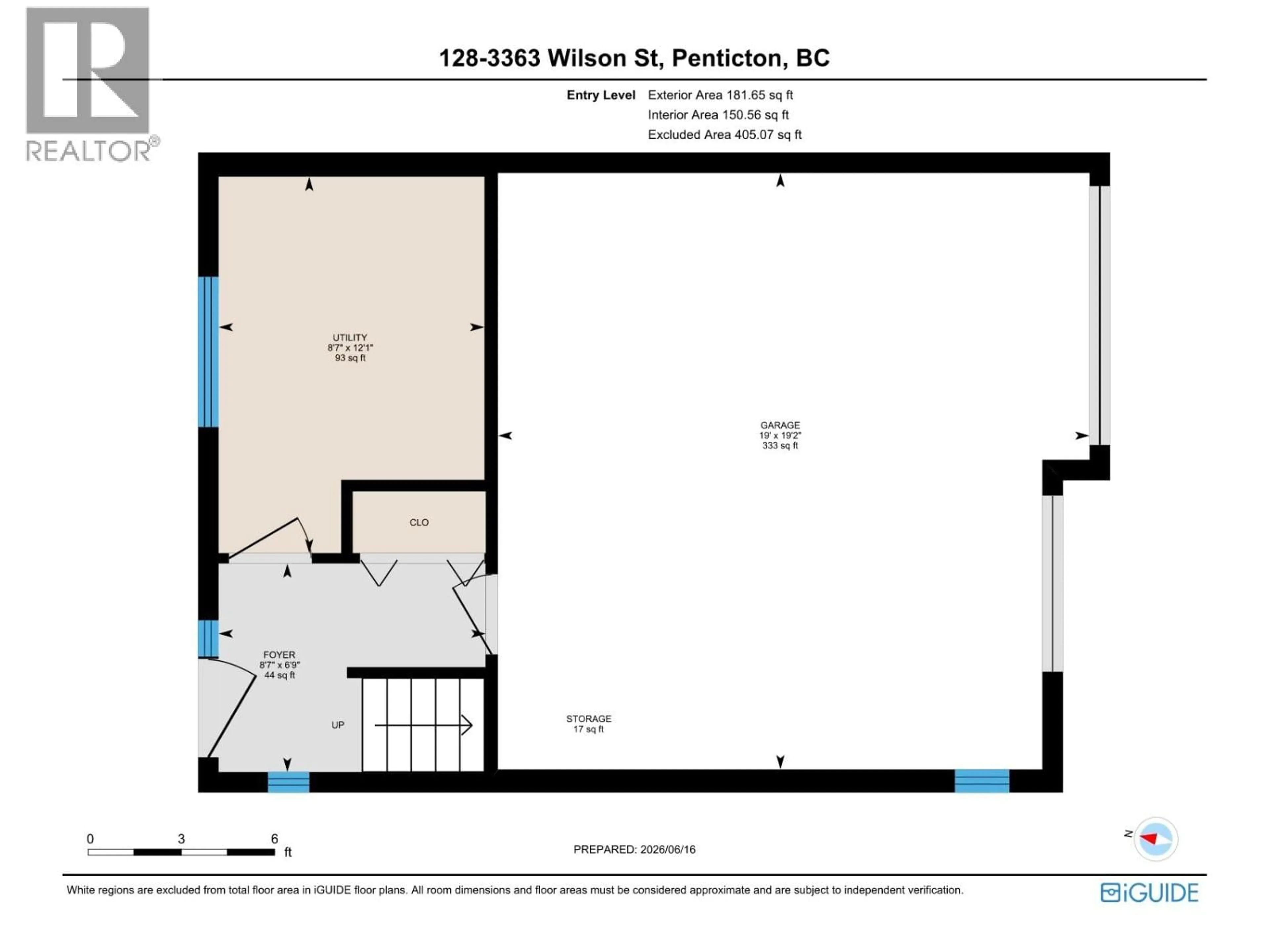 Floor plan for 128 - 3363 WILSON STREET, Penticton British Columbia V2A8E3