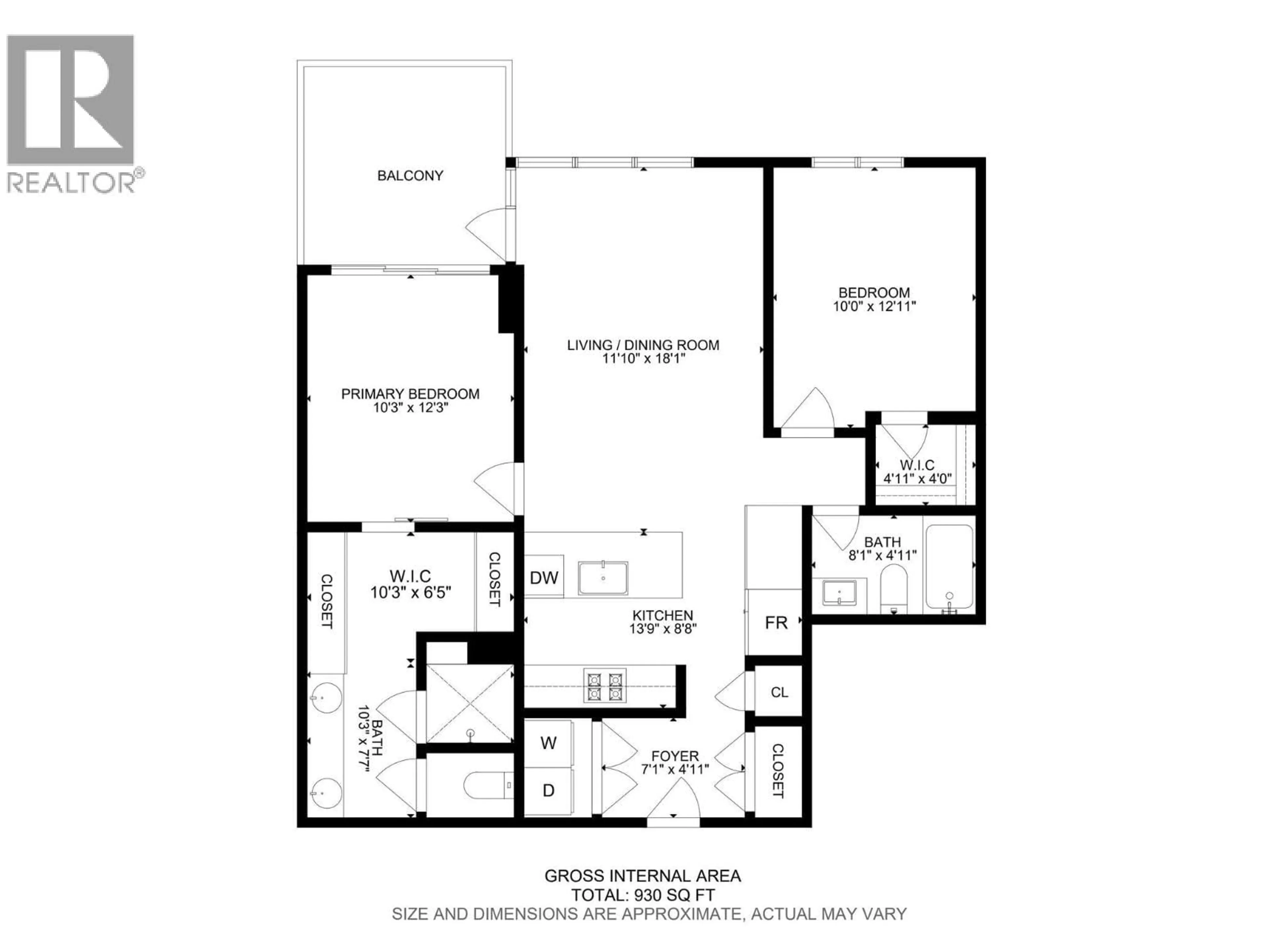 Floor plan for 314 - 3389 LAKESHORE ROAD, Kelowna British Columbia V1W3S9