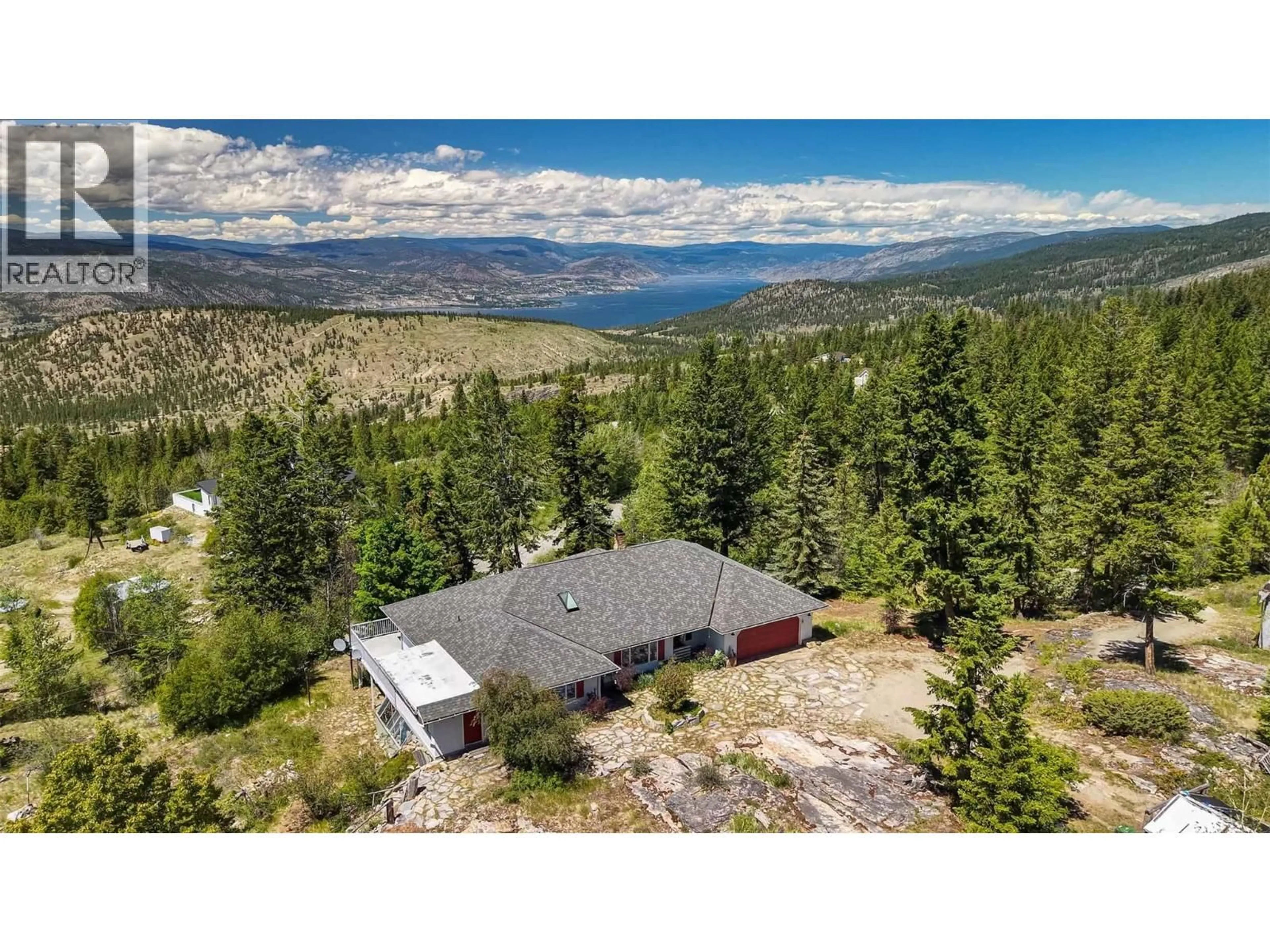 A pic from outside/outdoor area/front of a property/back of a property/a pic from drone, water/lake/river/ocean view for 2263 CARMI ROAD, Penticton British Columbia V2A8V5