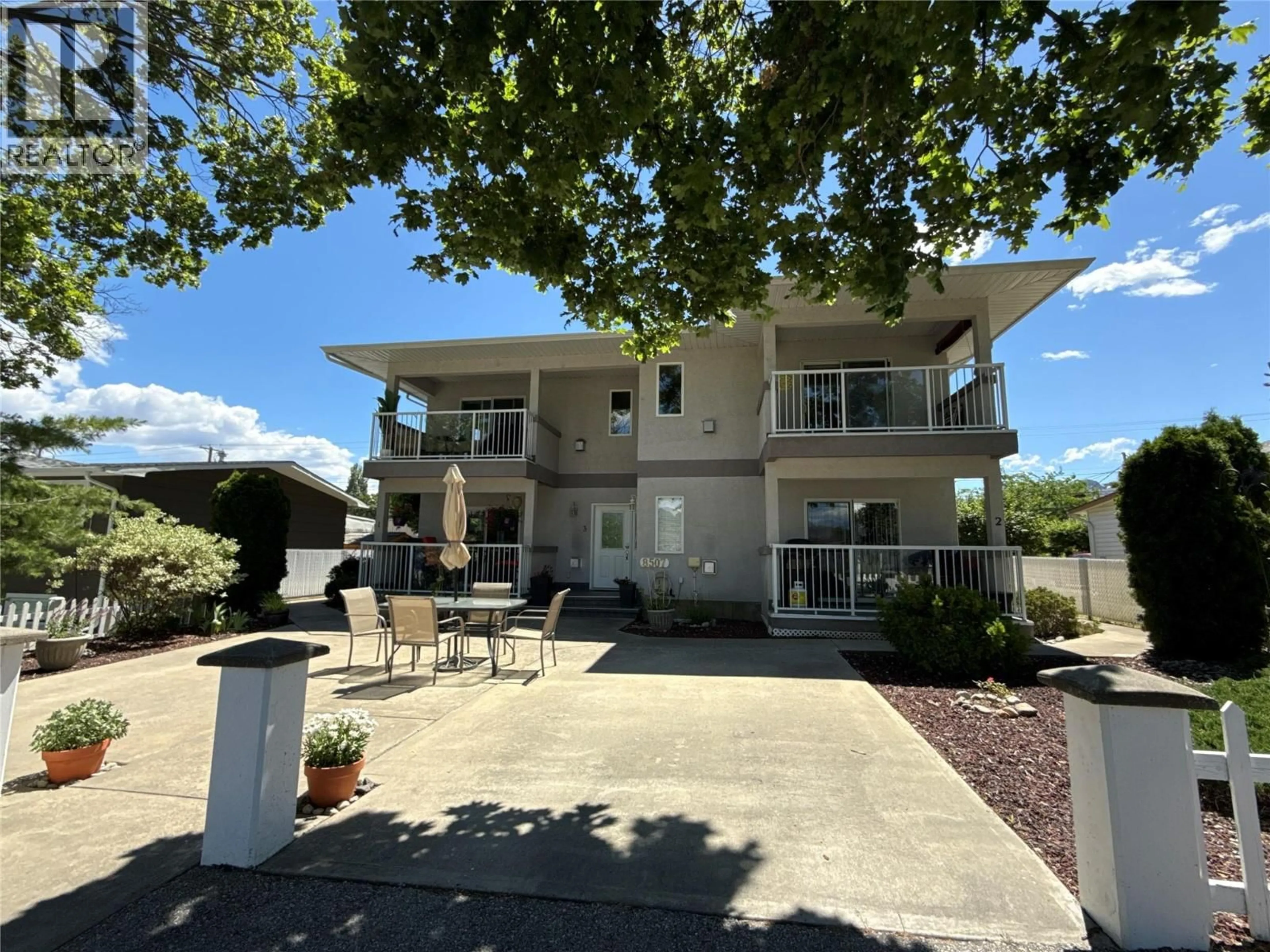 A pic from outside/outdoor area/front of a property/back of a property/a pic from drone, street for 3 - 8507 70TH AVENUE, Osoyoos British Columbia V0H1V0