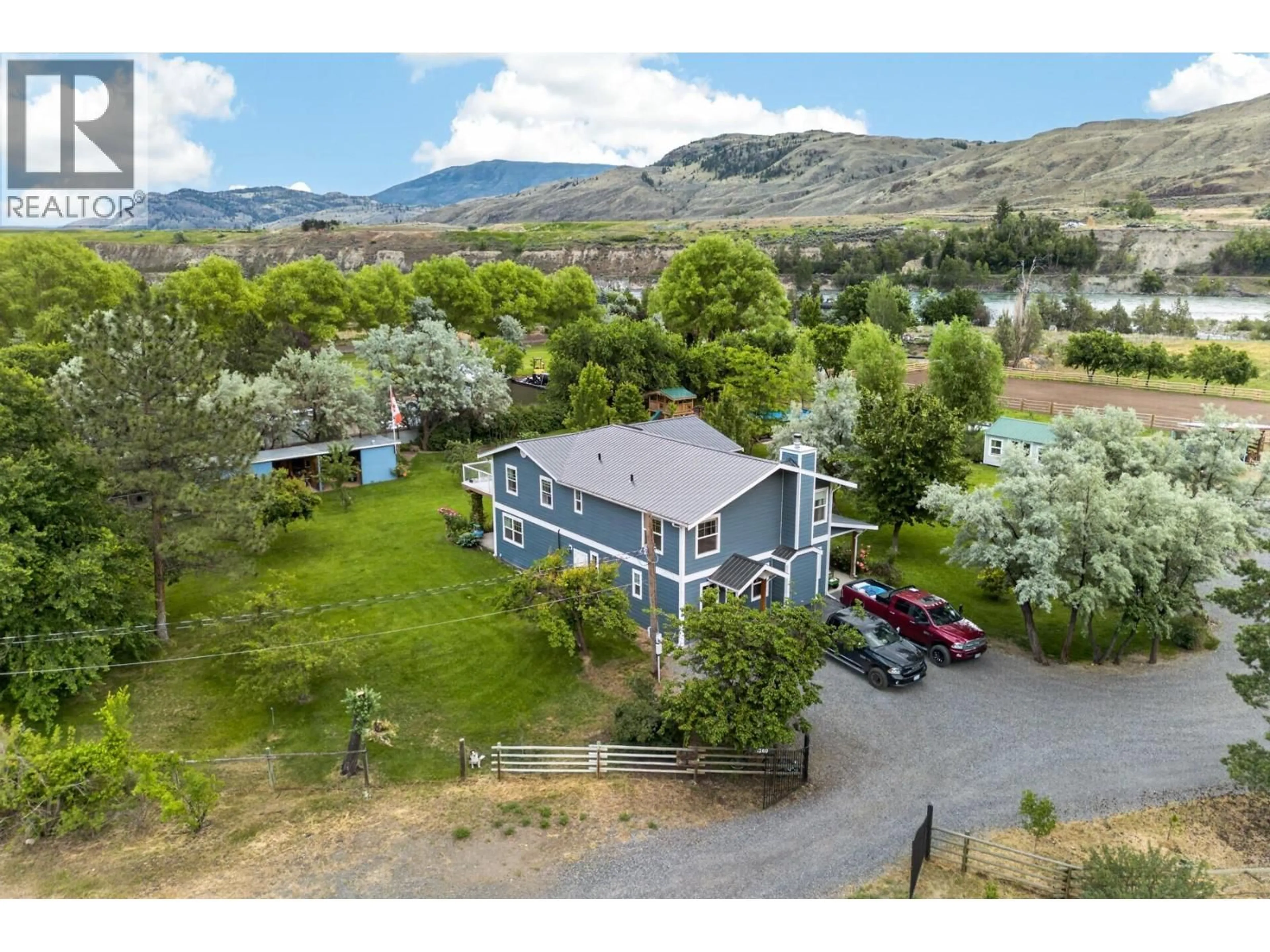 A pic from outside/outdoor area/front of a property/back of a property/a pic from drone, mountain view for 1260 THOMPSON COURT, Kamloops British Columbia V0K2J0