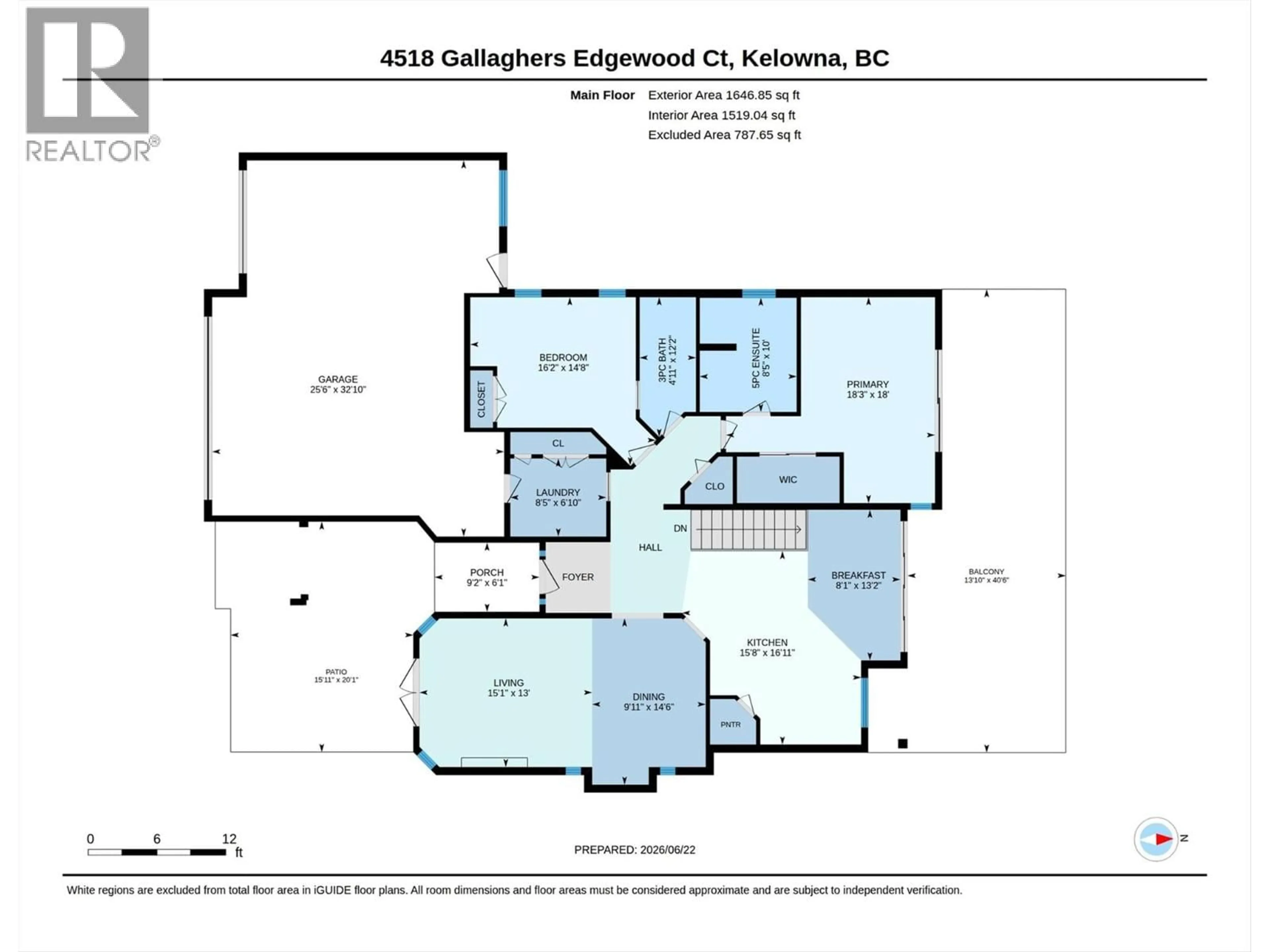Floor plan for 4518 GALLAGHERS EDGEWOOD COURT, Kelowna British Columbia V1W5B6