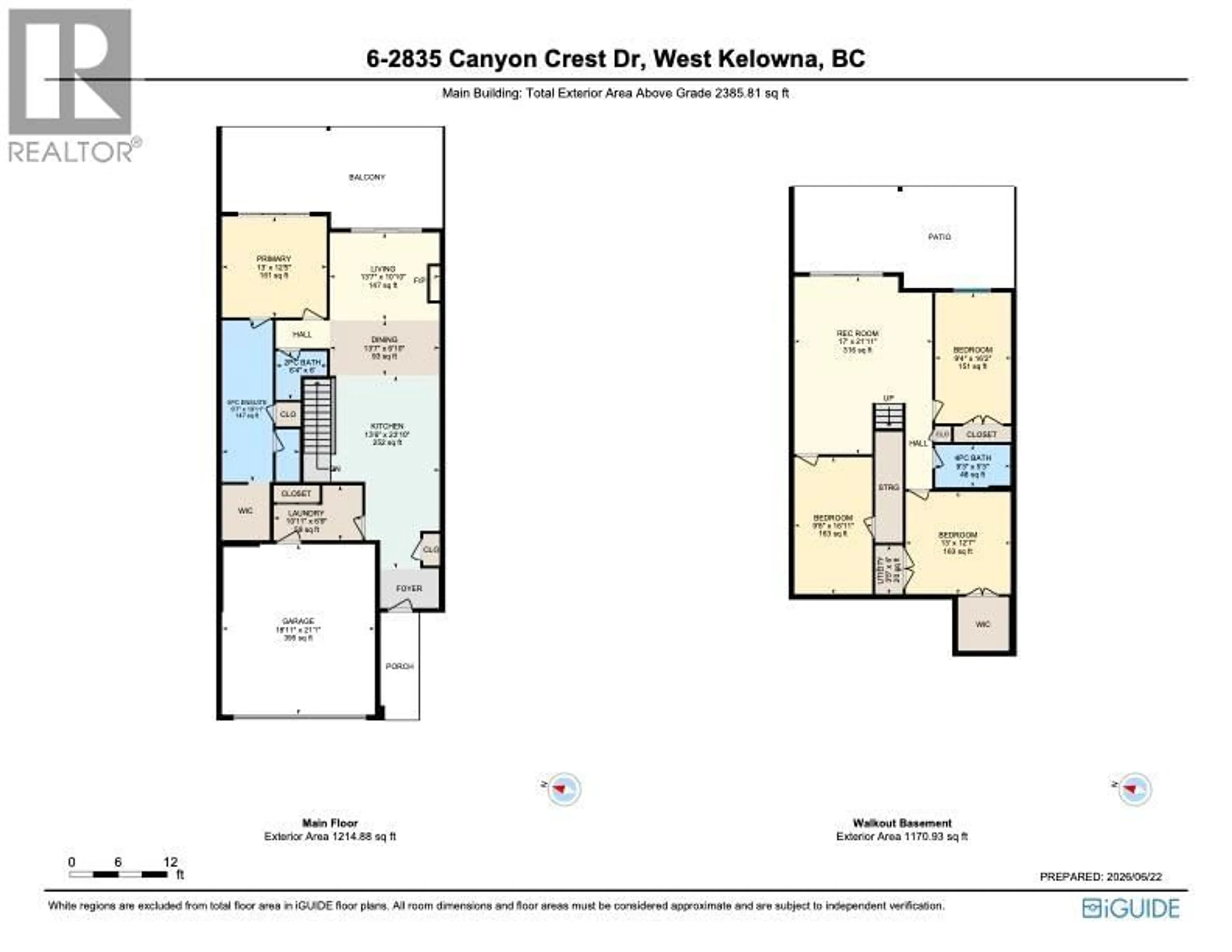 Floor plan for 6 - 2835 CANYON CREST DRIVE, West Kelowna British Columbia V4T0E3