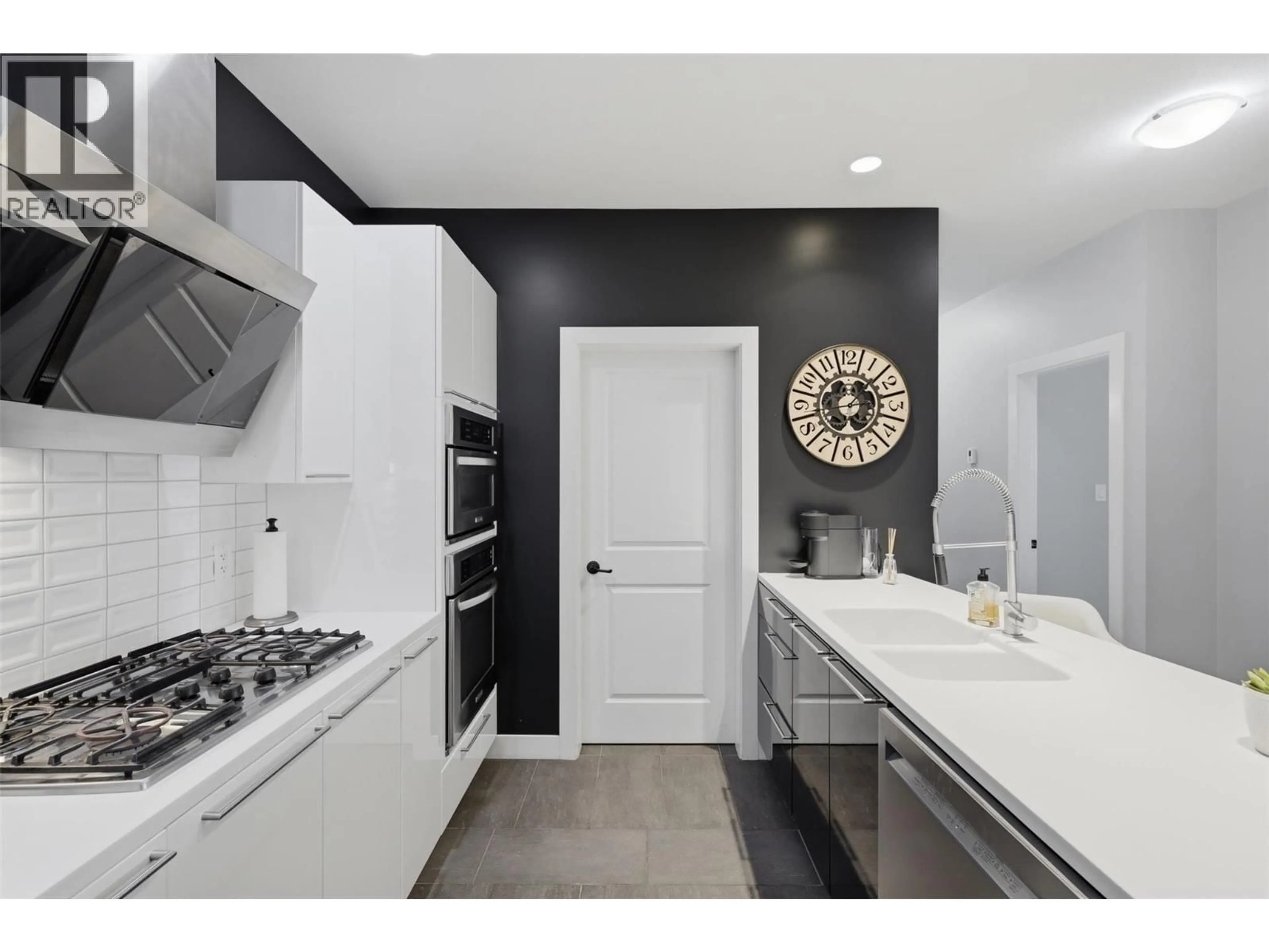 Contemporary kitchen, ceramic/tile floor for 411 - 5170 DALLAS DRIVE, Kamloops British Columbia V2C0C7