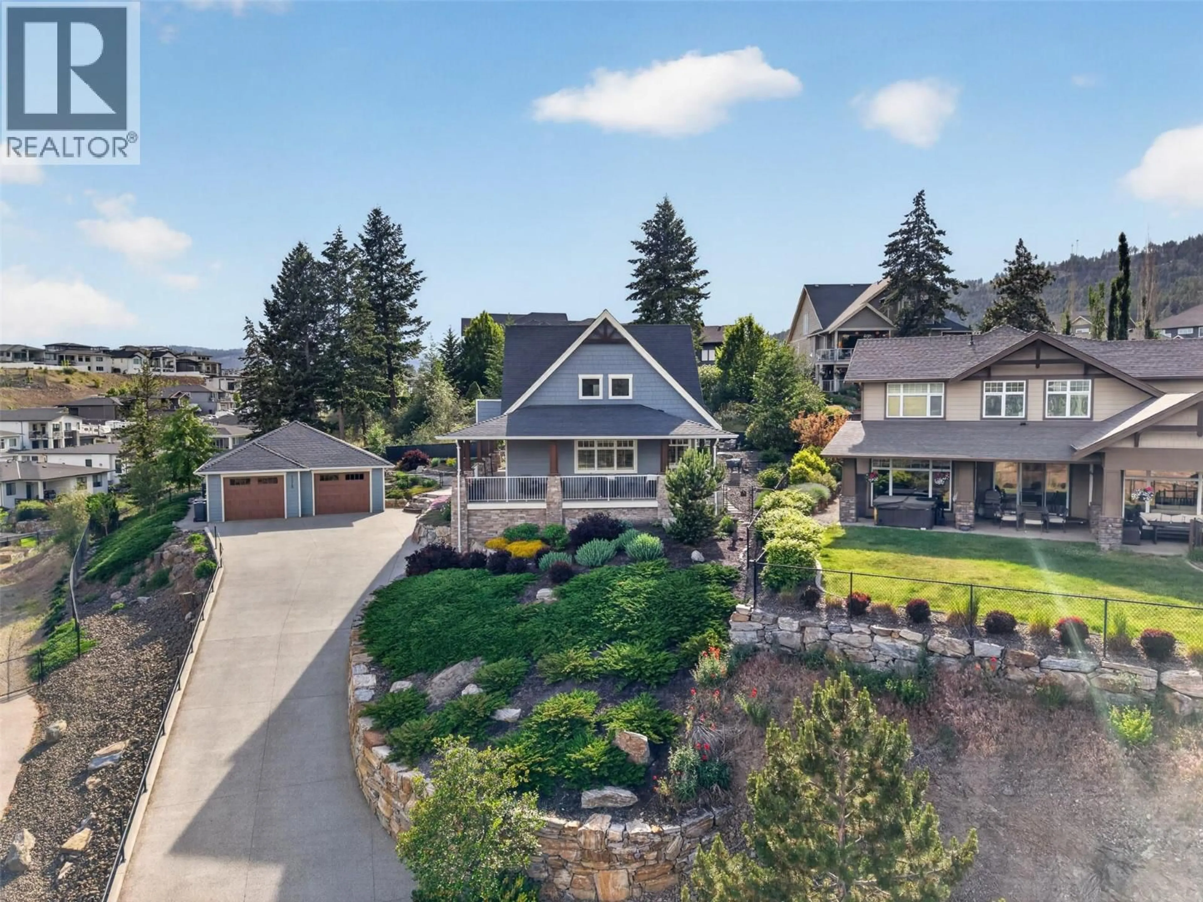 A pic from outside/outdoor area/front of a property/back of a property/a pic from drone, unknown for 2478 STONE GROVE CRESCENT, West Kelowna British Columbia V4T3A8