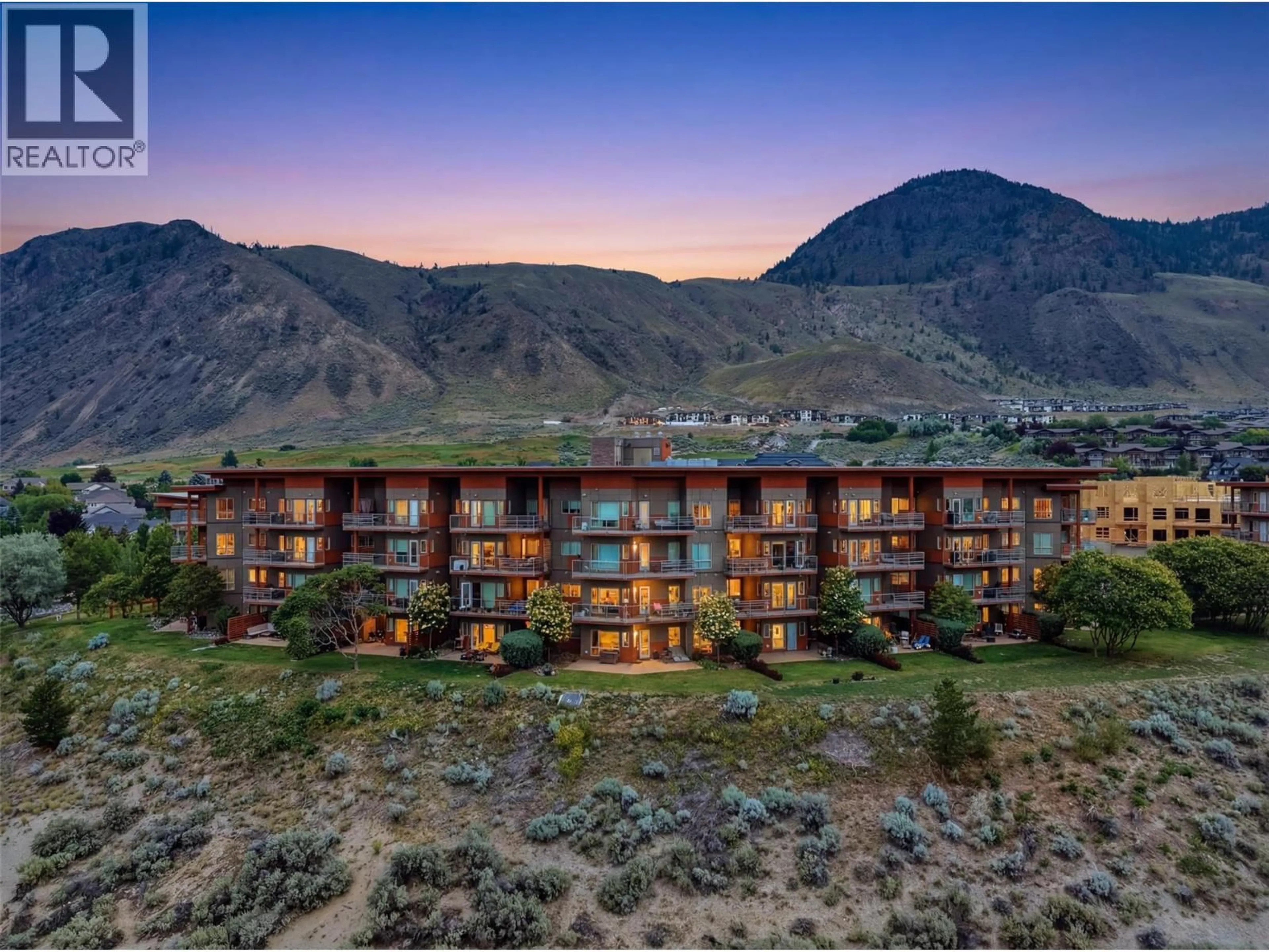 A pic from outside/outdoor area/front of a property/back of a property/a pic from drone, mountain view for 2205 - 1030 TALASA WAY, Kamloops British Columbia V2H0C3