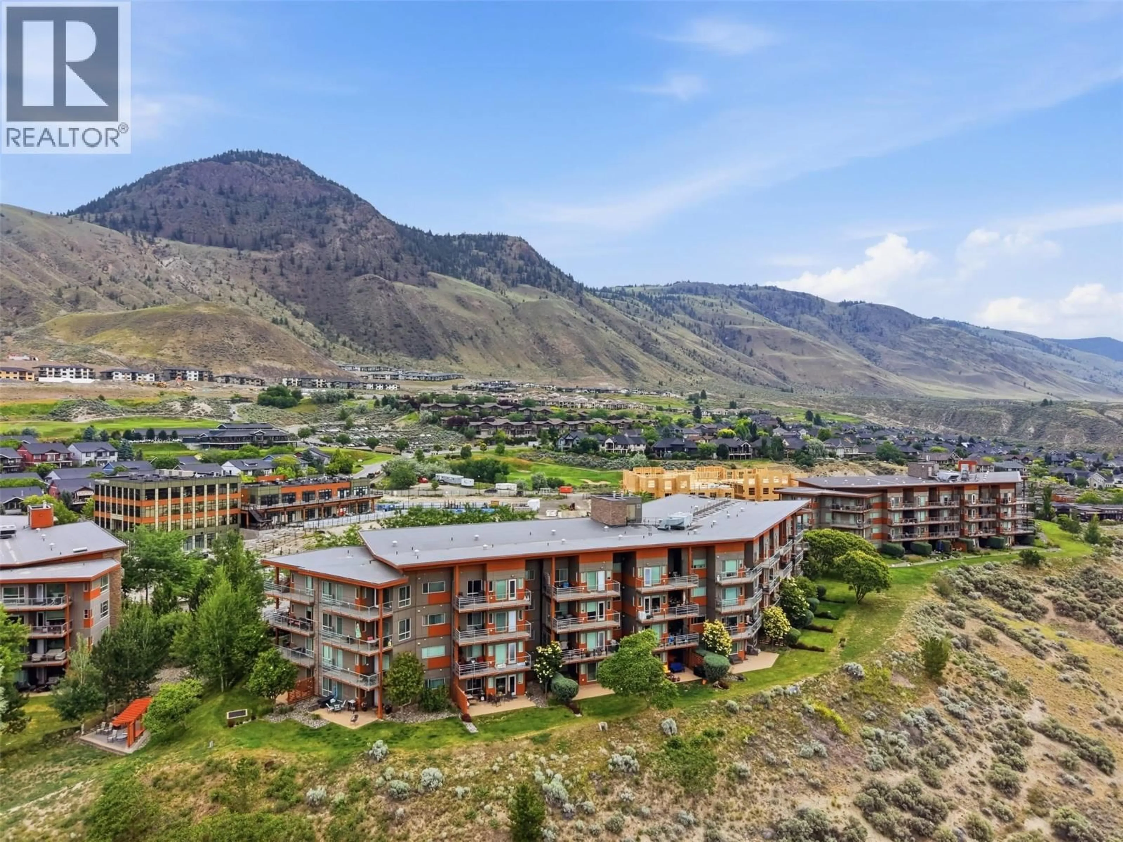 A pic from outside/outdoor area/front of a property/back of a property/a pic from drone, mountain view for 2205 - 1030 TALASA WAY, Kamloops British Columbia V2H0C3