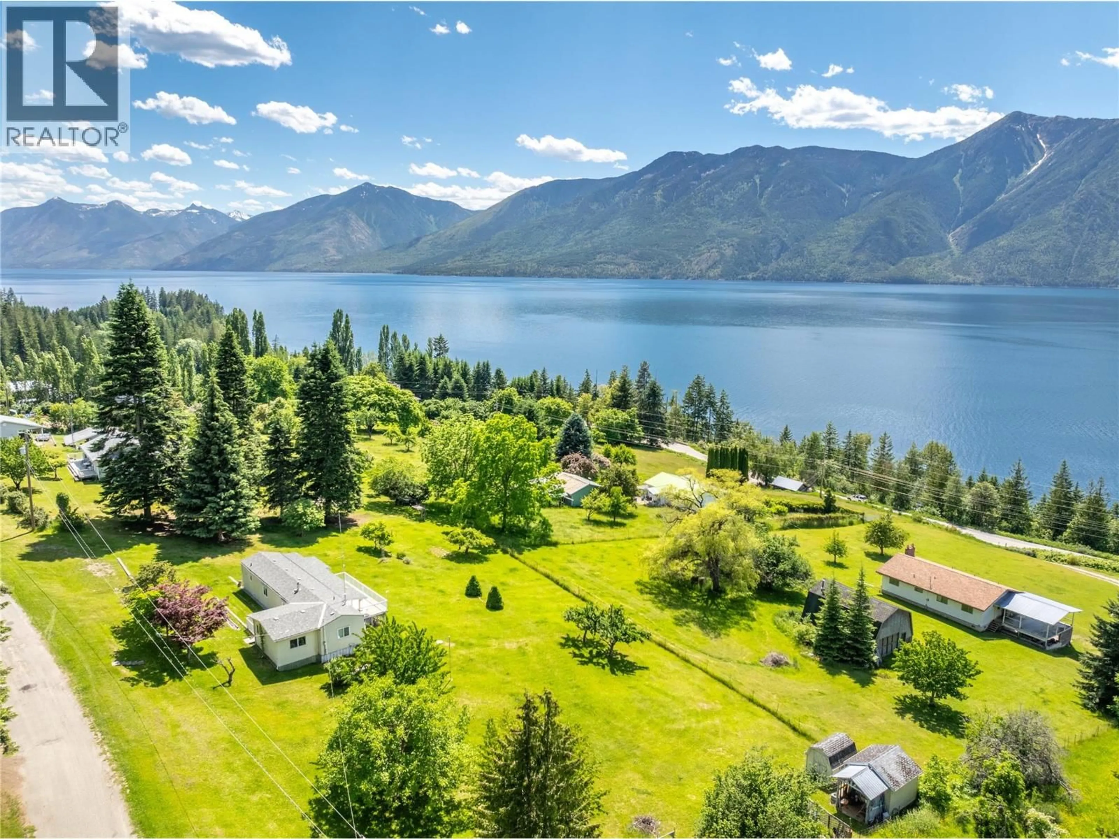 A pic from outside/outdoor area/front of a property/back of a property/a pic from drone, water/lake/river/ocean view for 12655 HEPHER ROAD, Boswell British Columbia V0B1A4